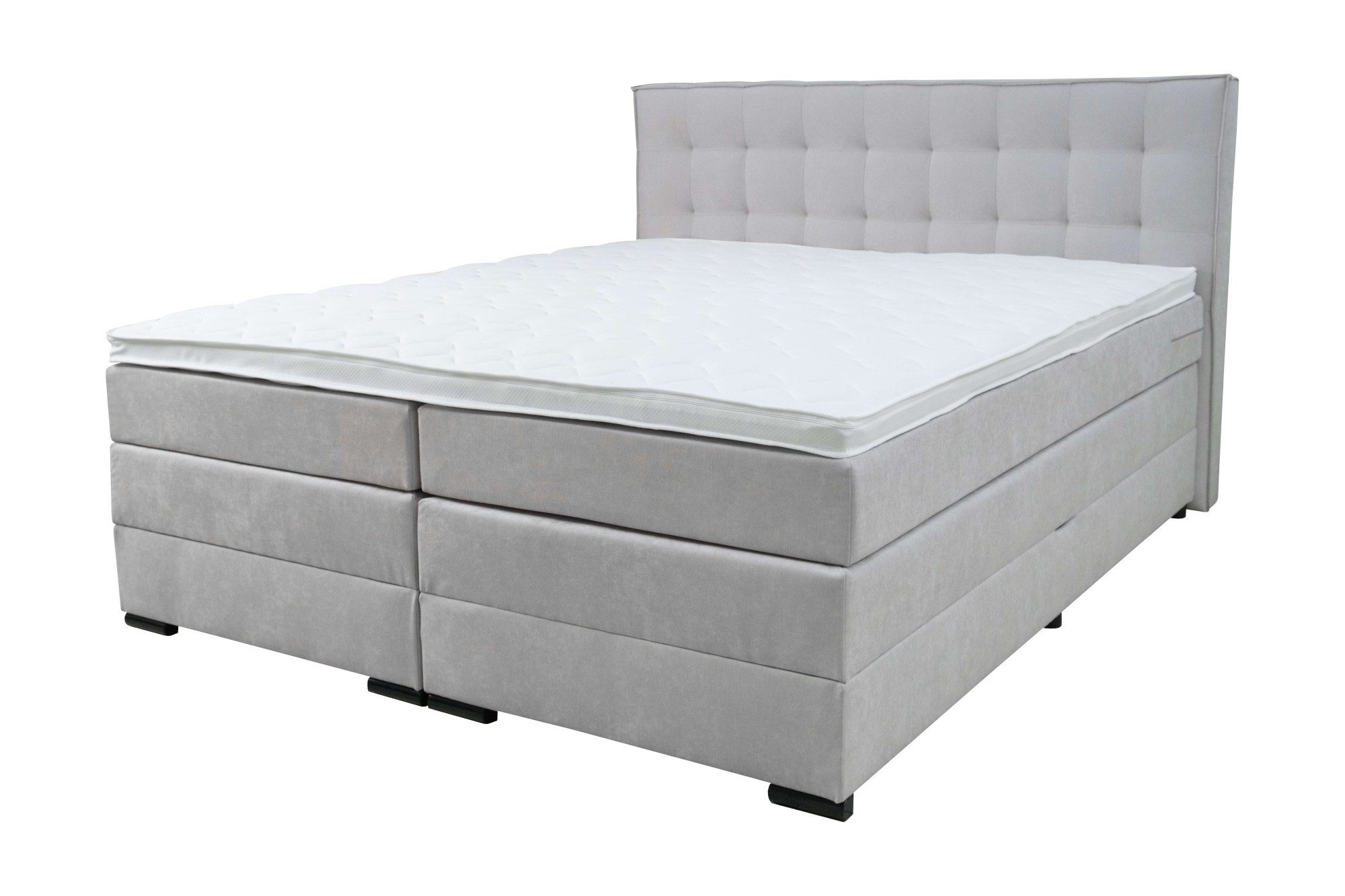 Home affaire Boxspringbett Köln, Doppelbett, Polsterbett, Federkernbett, Komforbett, 160, 180 cm, inkl. Topper, zwei Bettkästen, Taschen-Federkernmatratze, Härtegrad 3