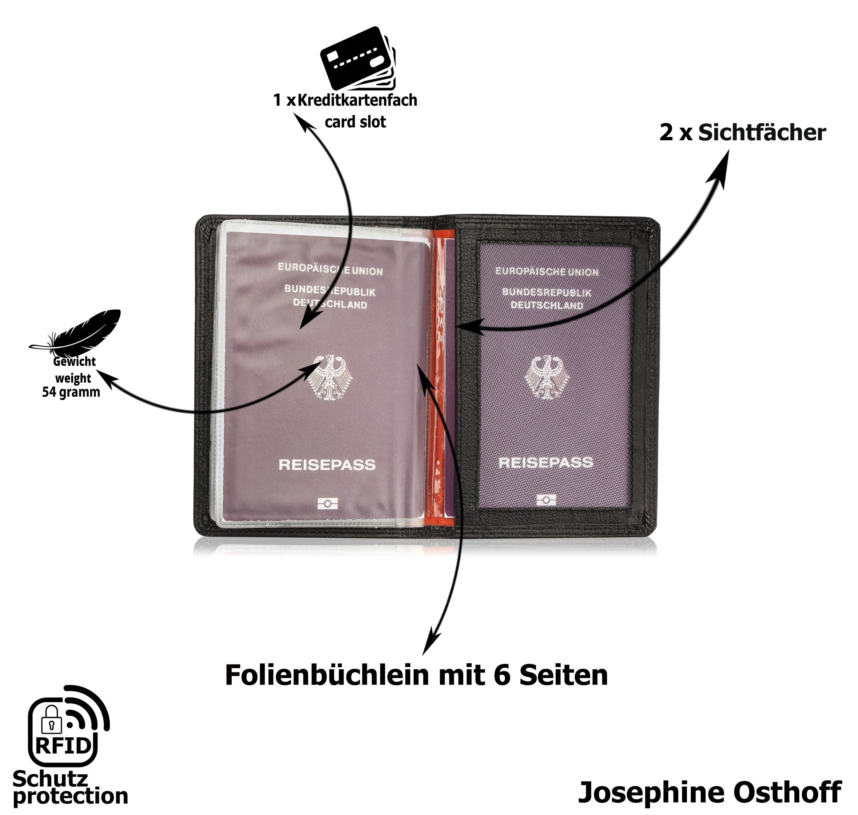 schwarz Ausweishülle Passport Josephine Brieftasche Osthoff