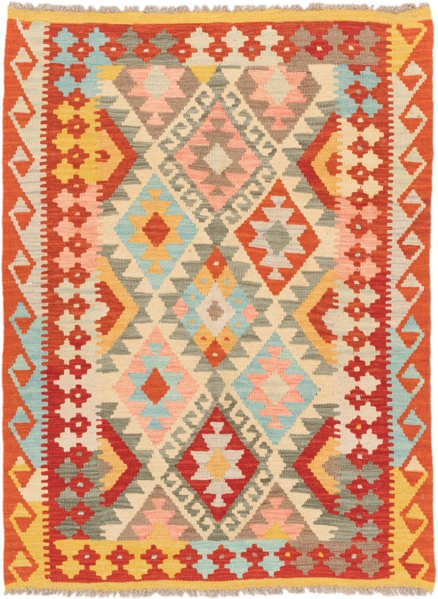Orientteppich Kelim Afghan 108x145 Handgewebter Orientteppich, Nain Trading, rechteckig, Höhe: 3 mm