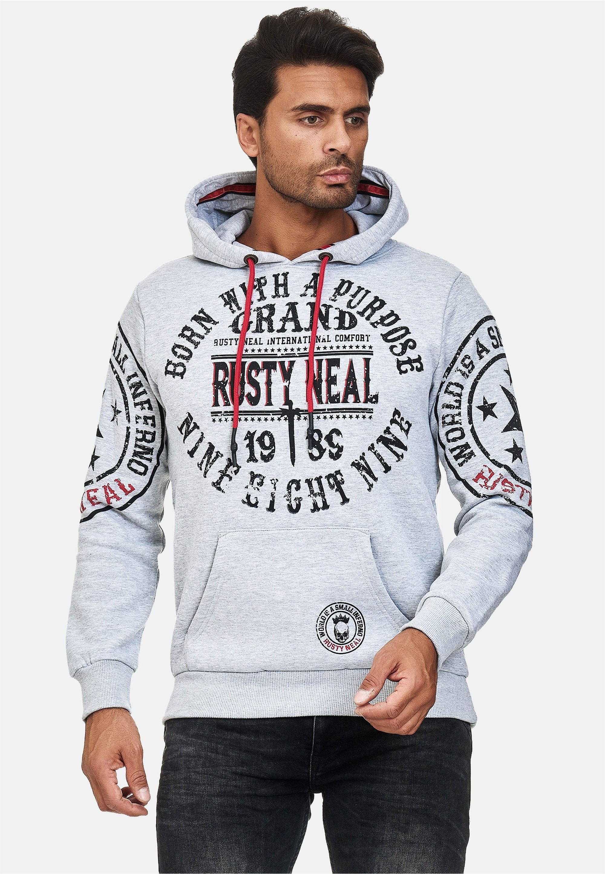 Rusty Neal Kapuzensweatshirt mit coolen Markenprints