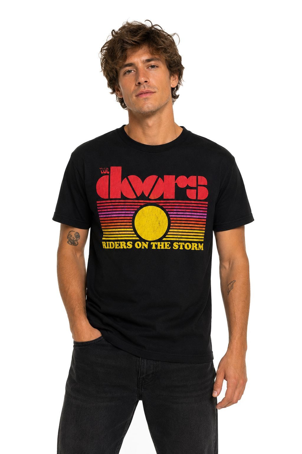coole-fun-t-shirts Print-Shirt The Doors Riders on the Storm T-Shirt Herren Schwarz Rock Band The Doors Festival Concert T-Shirt Herren Bandshirt