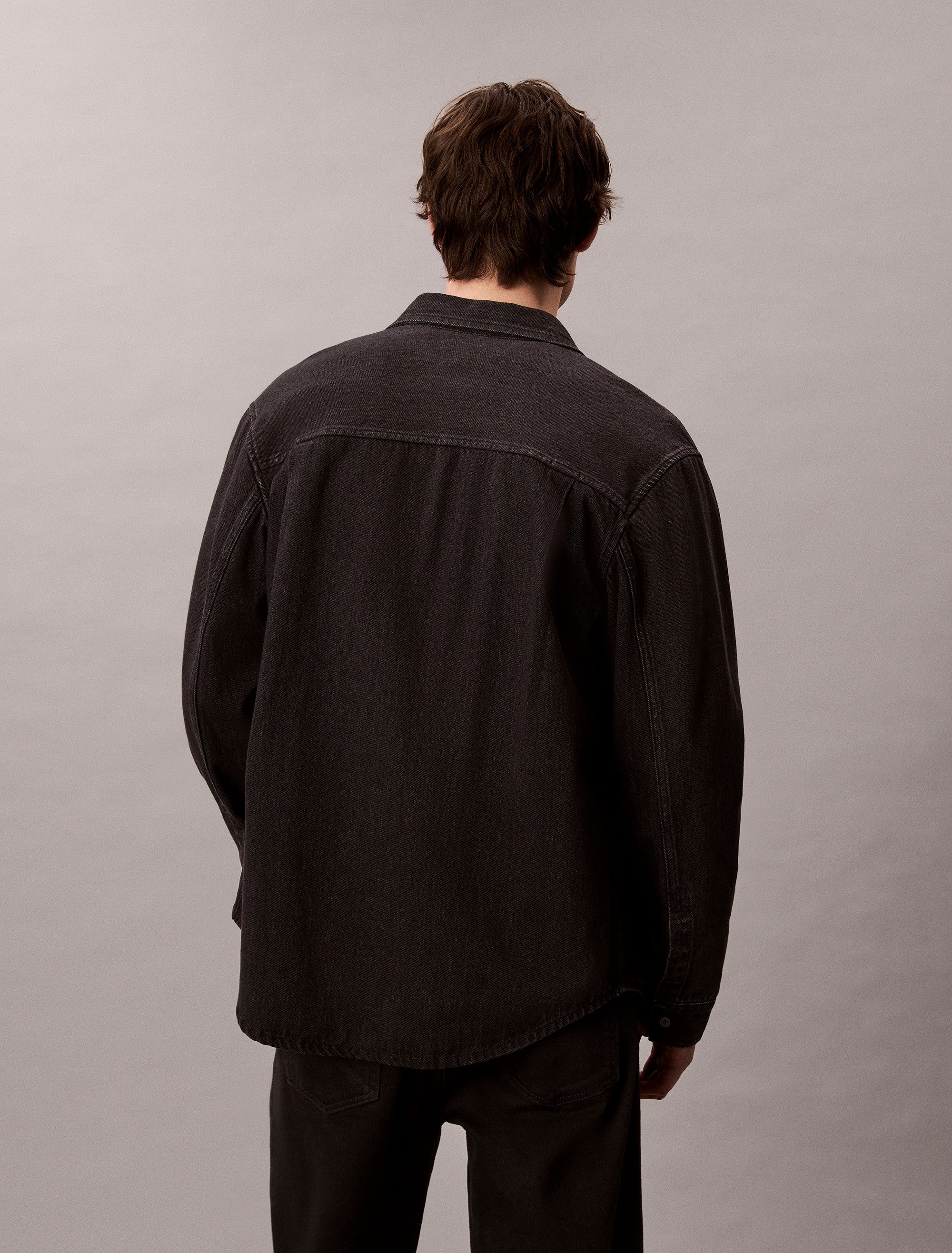 Calvin Klein Jeans Langarmhemd CLASSIC 205 BLACK OVERSHIRT Mit Rundhalsausschnitt, regular fit
