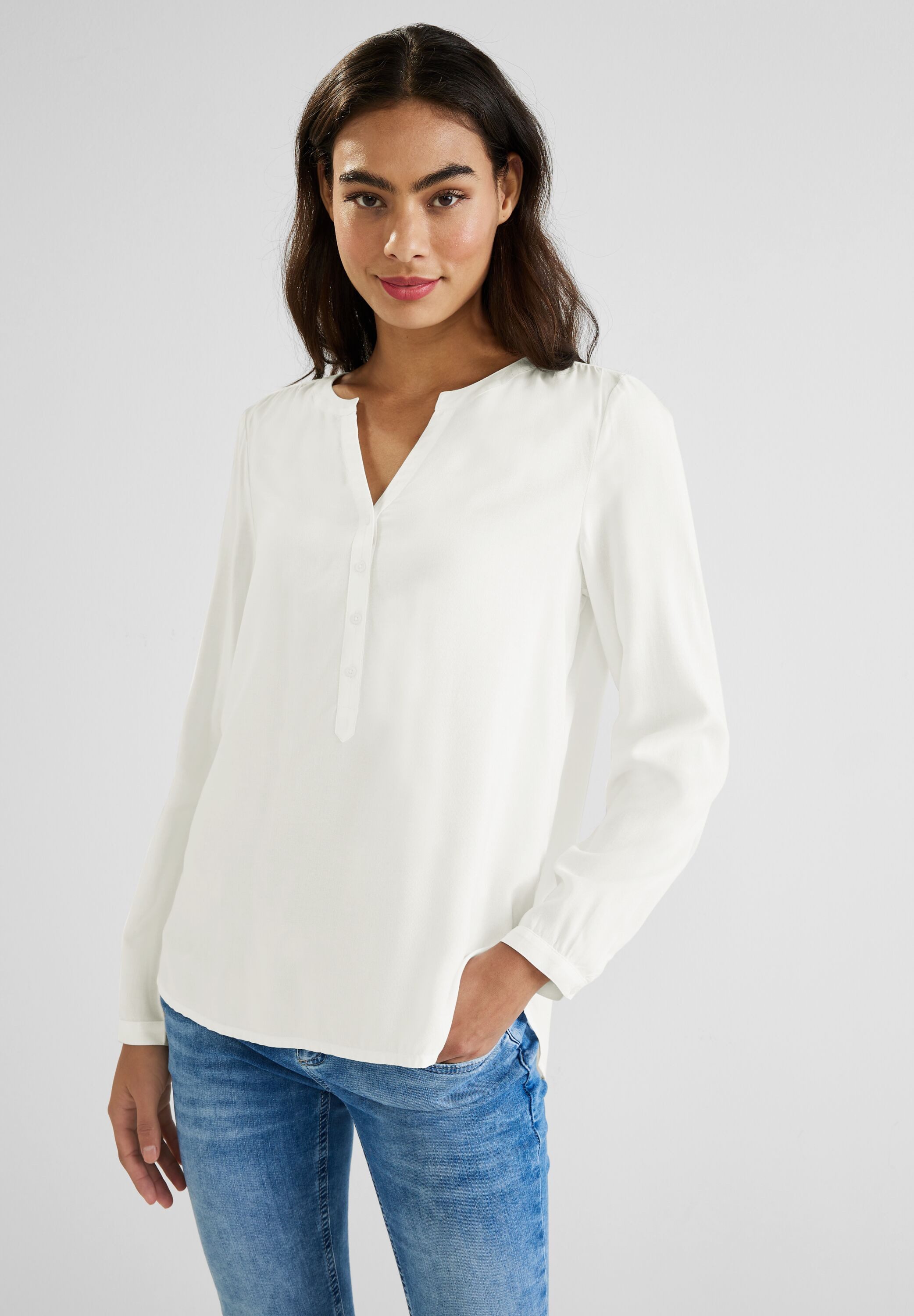 STREET ONE Shirtbluse Style Bamika mit Seitenschlitzen