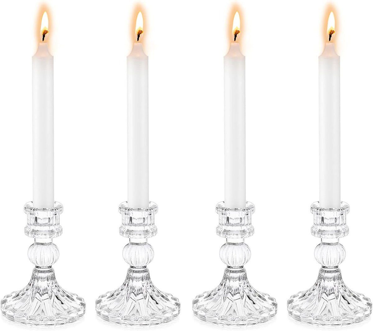 CTGtree Kerzenständer 4er Elegante Kerzenleuchter Kristallkerzenhalter (4 St)