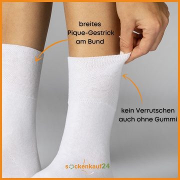 sockenkauf24 Gesundheitssocken 6 Paar Herren & Damen Socken ohne Gummibund und ohne Naht Diabetiker geeignet WP