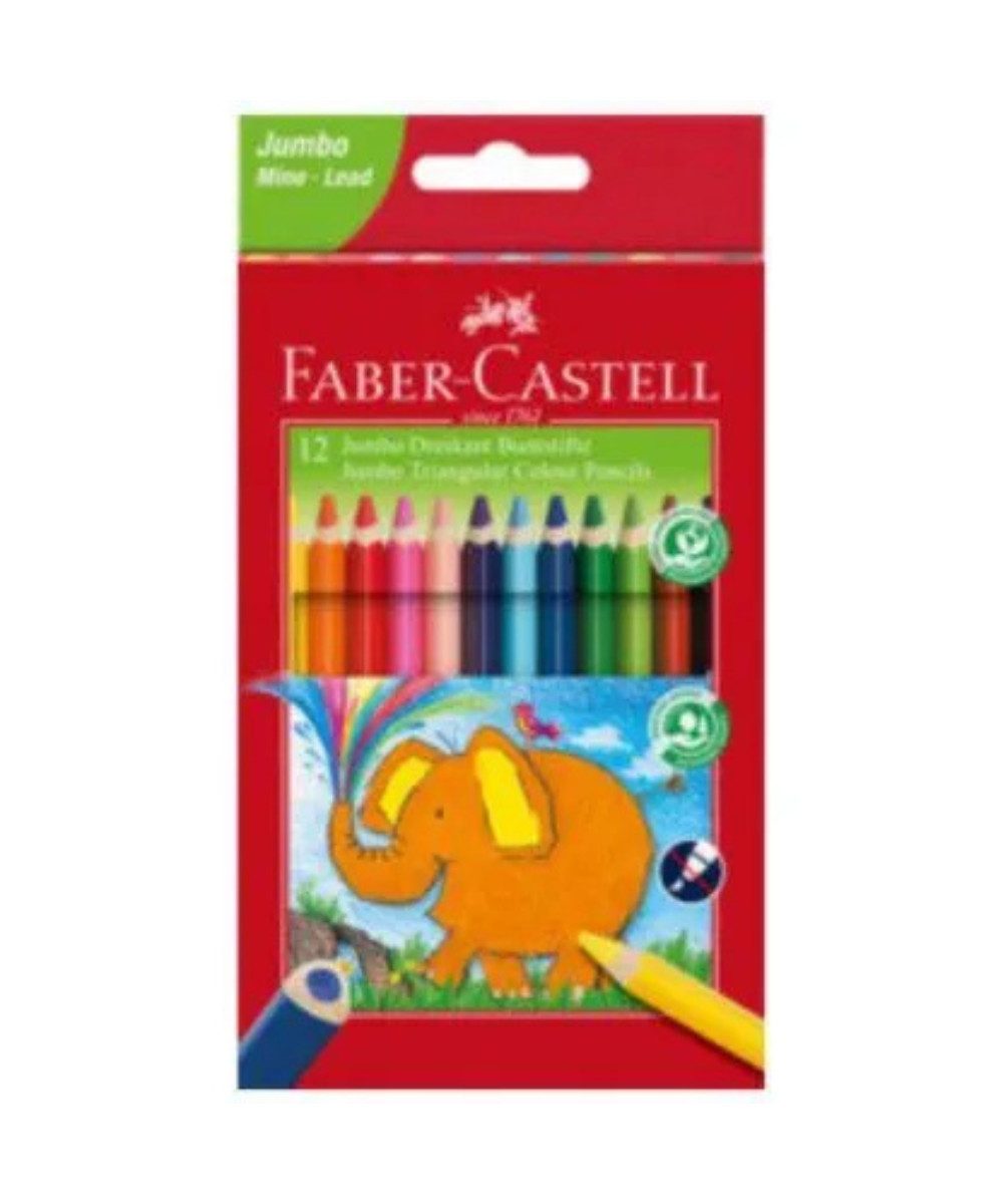 Faber-Castell Buntstift 12 FABER-CASTELL Jumbo dreikant Buntstifte, (Packung, 12-tlg., Buntstifte), Perfekt für kleine Künstlerhände