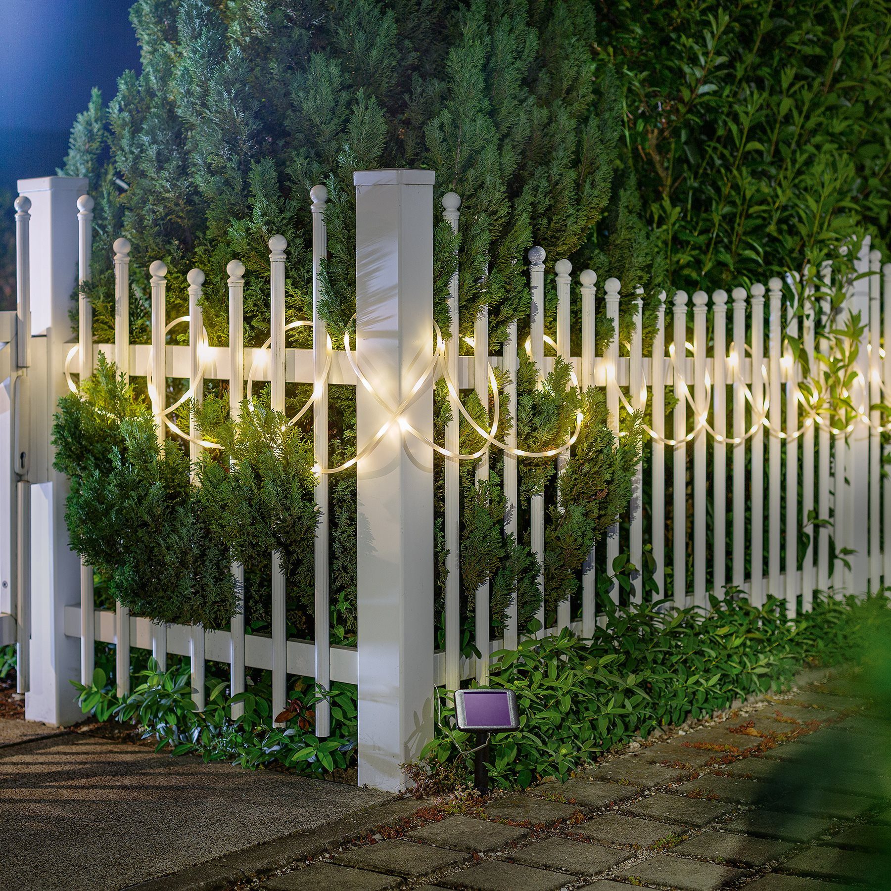 esotec LED-Lichterschlauch Solar Lichtschlauch Lichterkette outdoor 10m 100LEDs warmweiß 102174