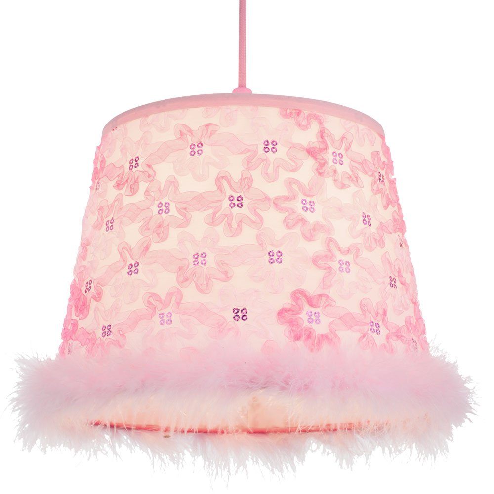 Pendelleuchte, etc-shop Strahler pink Mädchen Hänge im inklusive, Stoff Spiel Lampe LED Zimmer Leuchtmittel Decken Leuchte Warmweiß,