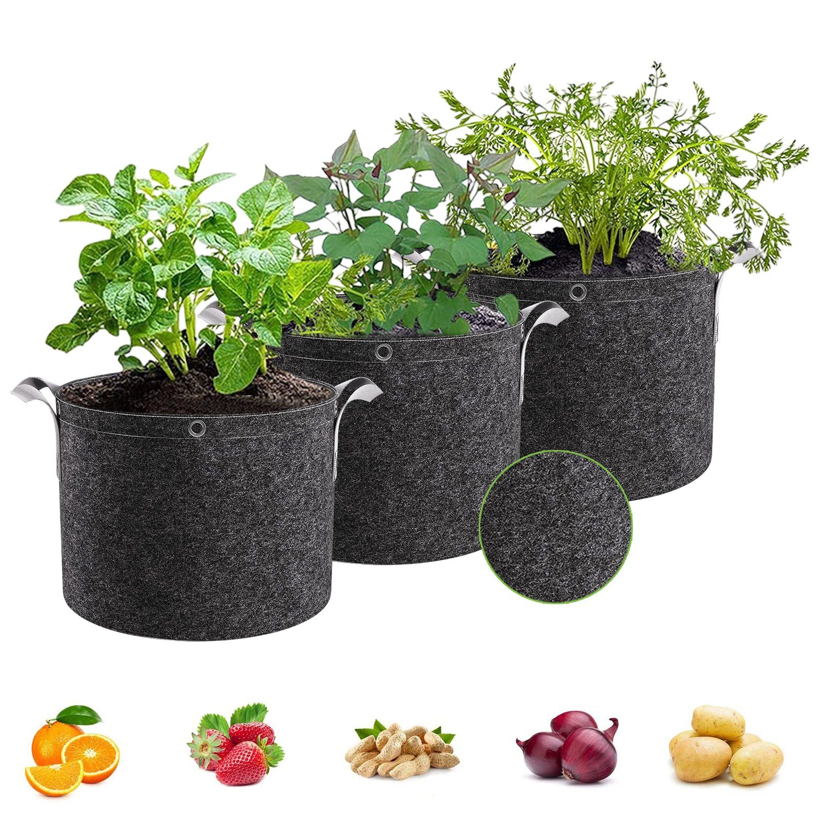 Sunicol Pflanzkübel Kartoffel Pflanzsack aus Vliesstoff, 3-7 Gallonen Pflan günstig online kaufen