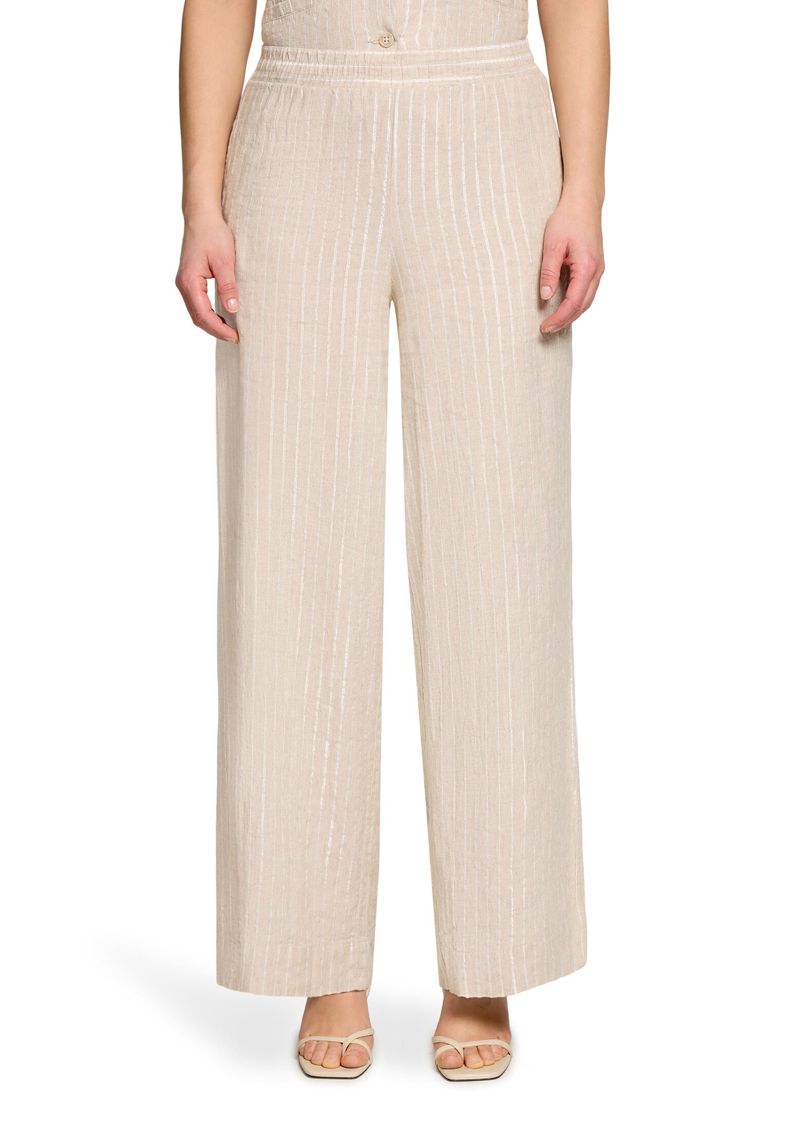 Cartoon Leinenhose Damen mit Taschen