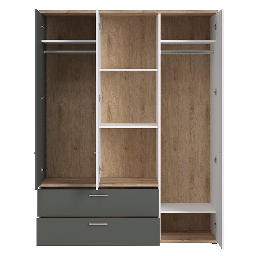 Lomadox Kleiderschrank TOMAR-129 3-türig, Eiche mit günstig online kaufen