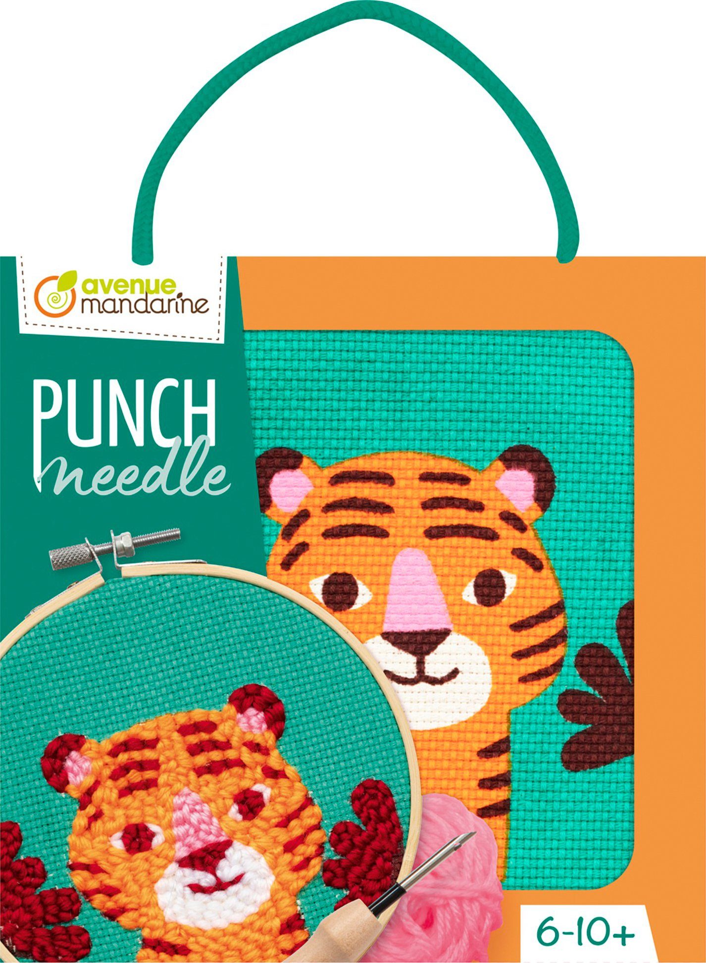 Avenue Mandarine Kreativset Punch Needle Set Tiger, (8-tlg), 8 Teile