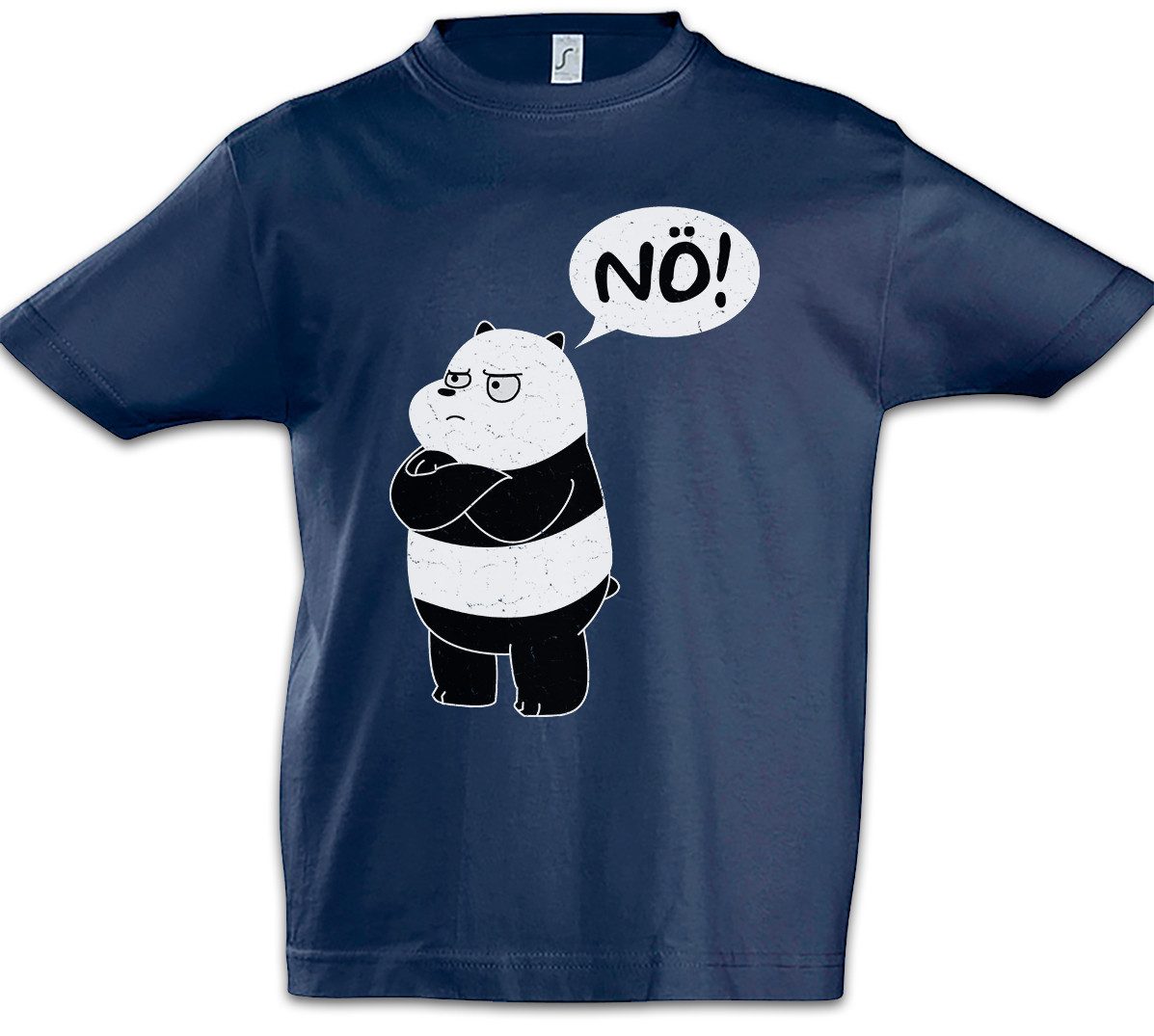 Print-Shirt Nö Panda Kinder T-Shirt Cute No Nei Spaß Fun Geschenk Bear Bambus