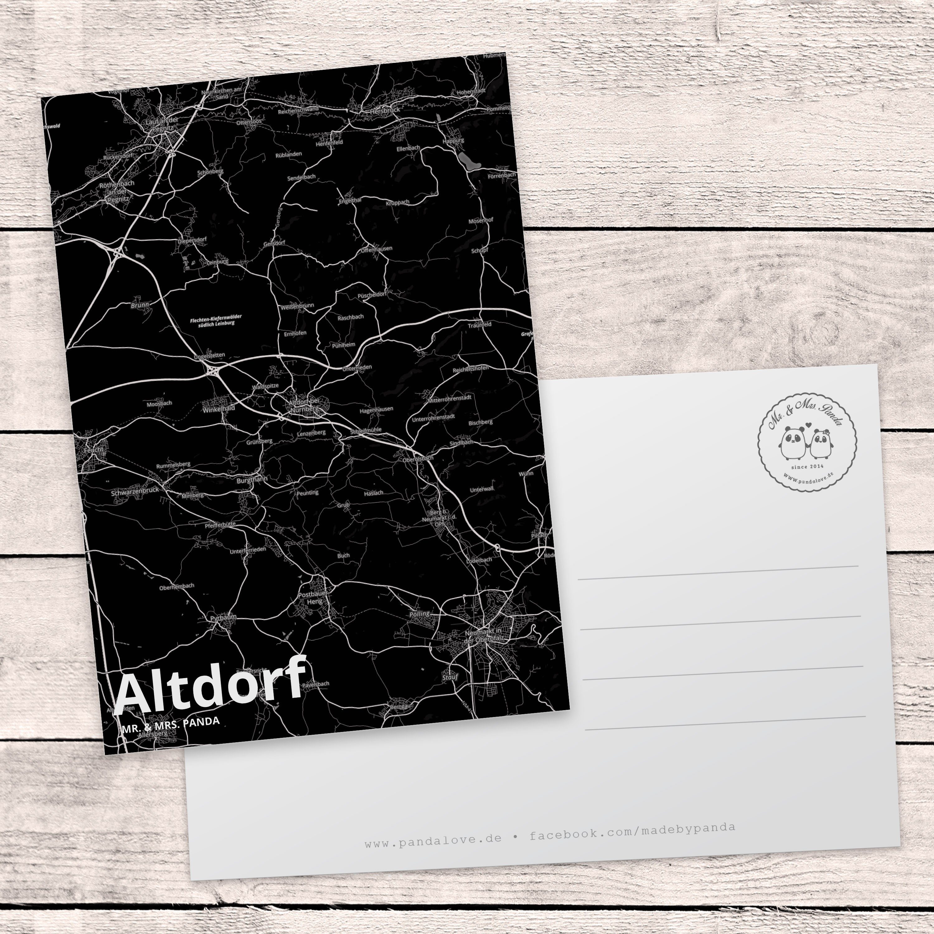 Dorf Mrs. Panda Geschenk, Landkarte Altdorf Stadt Geschenkkarte, Postkarte & - Ma Karte Mr. Ort,