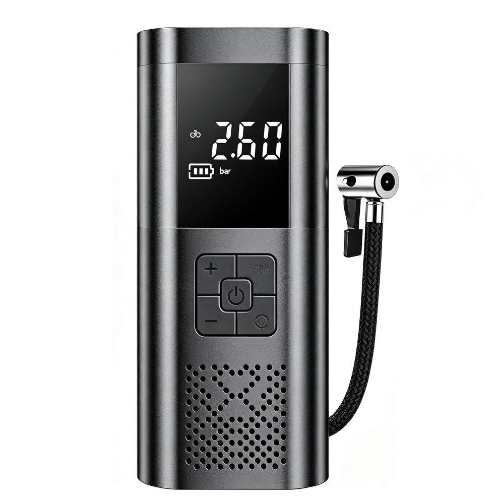 TWUFY Akku-Handkompressor Elektrische Luftpumpe 150 PSI Digital 2000mAh mit LED-Licht, für Auto, Fahrrad und mehr, 1-tlg., Tragbare Luftpumpe mit Zubehör und LED-Licht, vielseitig einsetzbar, Automatische Abschaltung bei voreingestelltem Druckwert