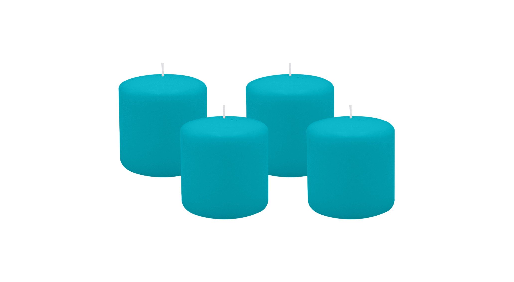 Kopschitz Kerzen Stumpenkerze 4er Set Stumpenkerzen/Adventskranzkerzen Ocean Blau Ø 100 x 100 mm