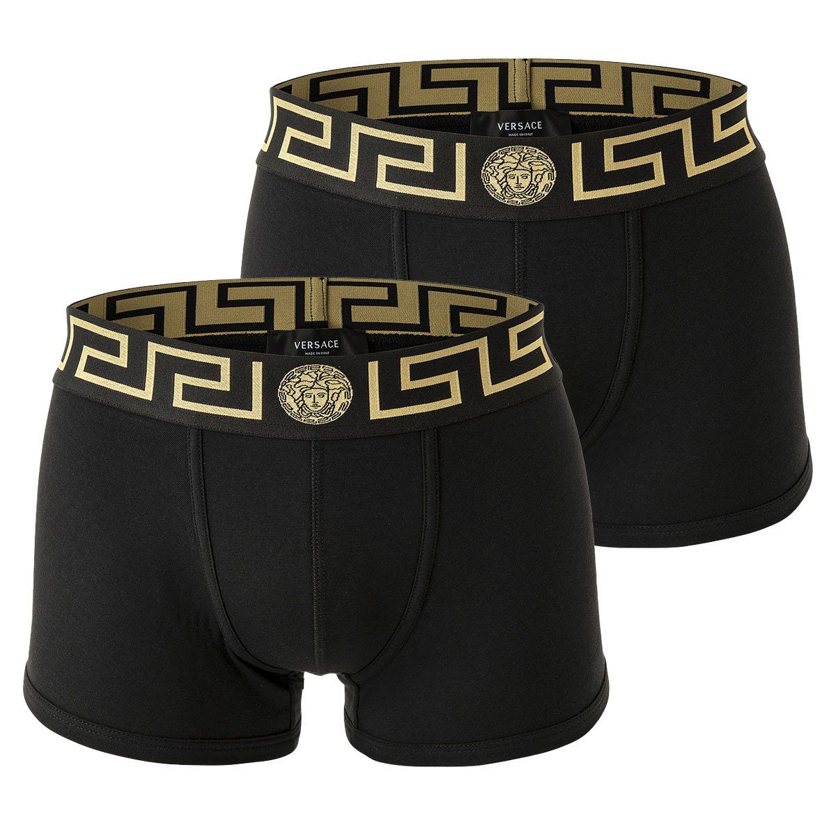 Versace Boxer Herren Boxer Shorts, 2er Pack - Trunk Schwarz/Gold | Boxershorts