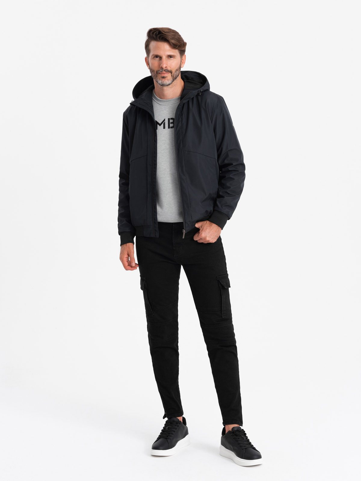 OMBRE Regenjacke Leichte Herrenjacke mit Kapuze und Netzfutter günstig online kaufen