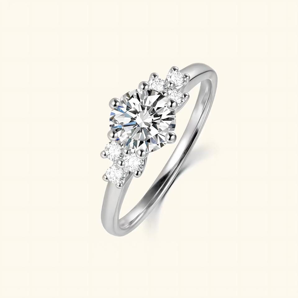 Jumpeak Diamantring Labor-Diamant Ring,1ct/2ct,D,VS1,Verlobungsring,Jahrestag Ring,IGI, 14K Gold,Frauen Schmuck,Geschenk,Eleganter Seitenstein Ring,3EX