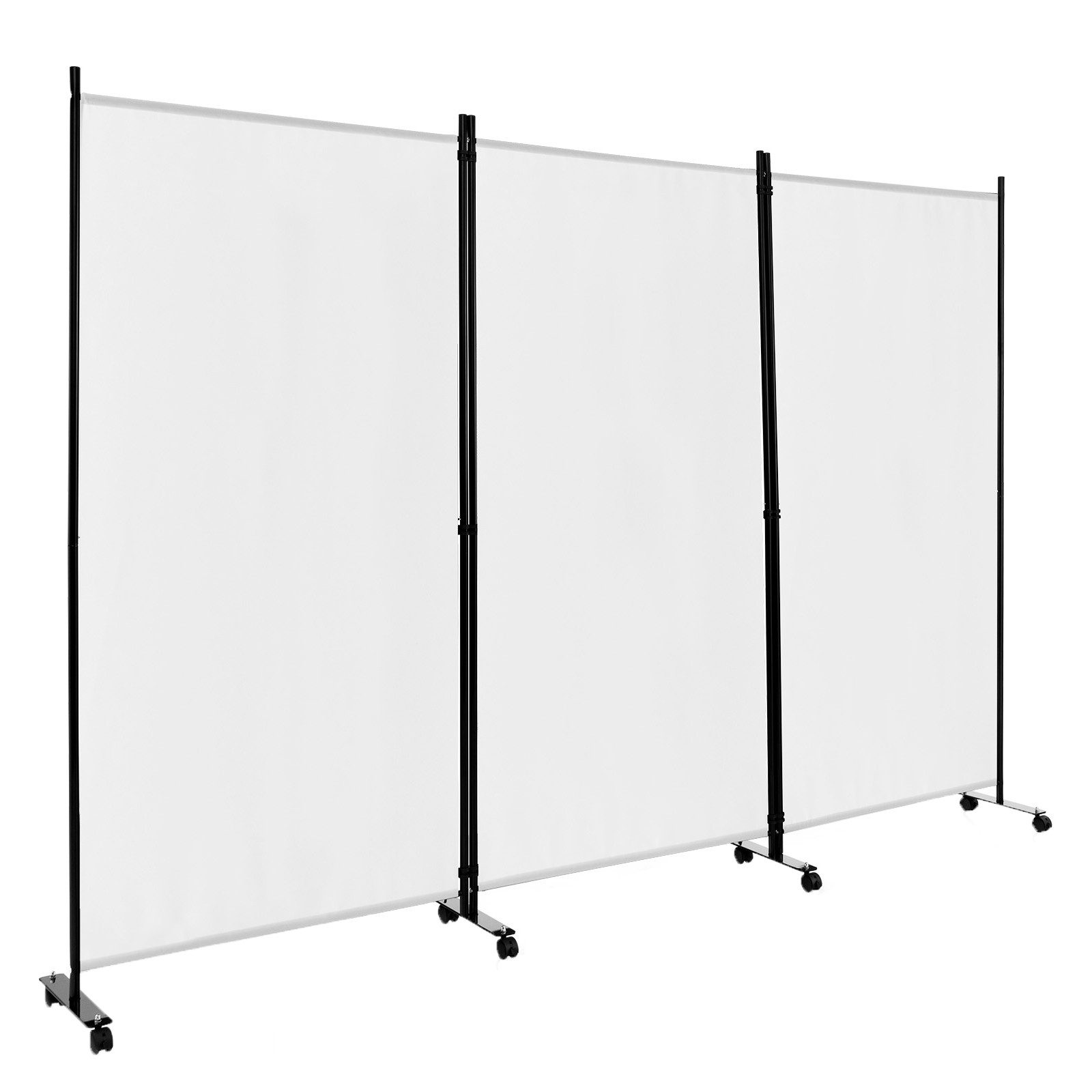 COSTWAY Paravent 3 tlg. auf Rollen, Klappbar, Metallrahmen, 262x180 cm günstig online kaufen