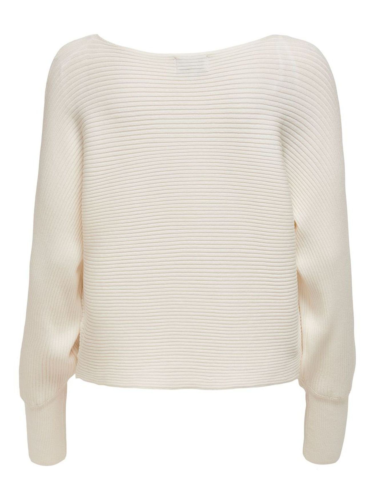 Stretch Sweater Strickpullover in Strickpullover (1-tlg) Langarm Weiß ONLY ONLADALINE 4217 Kurzer