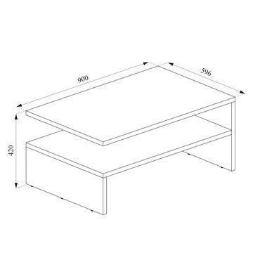 Vicco Couchtisch Wohnzimmertisch Sofatisch Kaffeetisch AMATO Sonoma Weiß