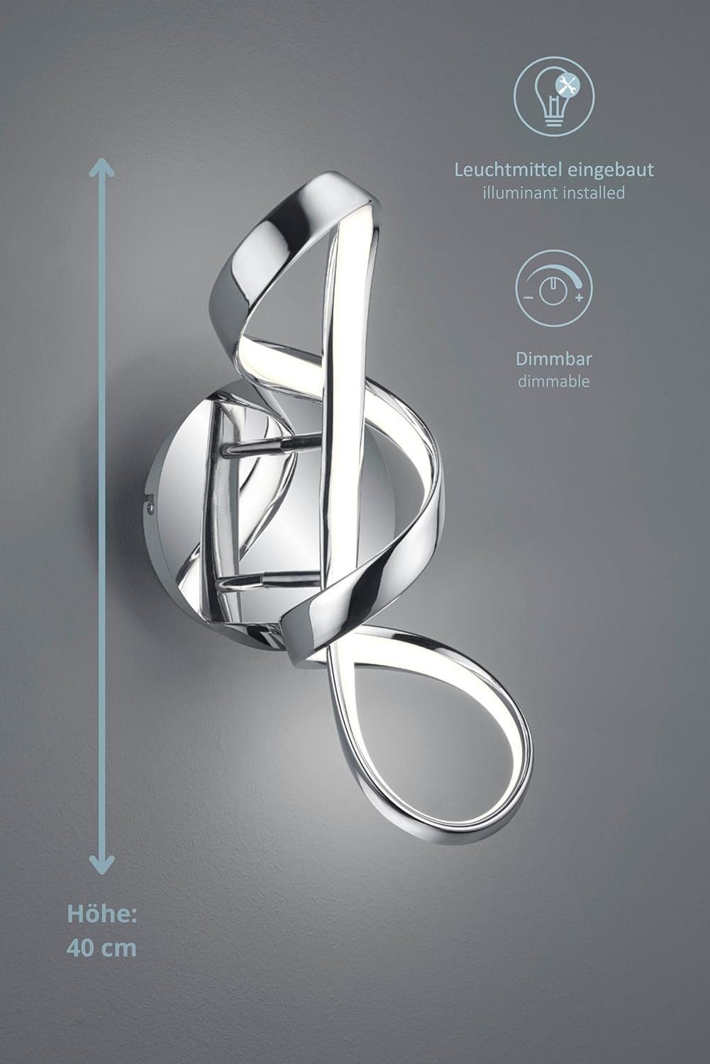 lightling LED Wandleuchte Peggy, LED fest integriert, neutralweiß, moderne Wandlampe, dimmbar