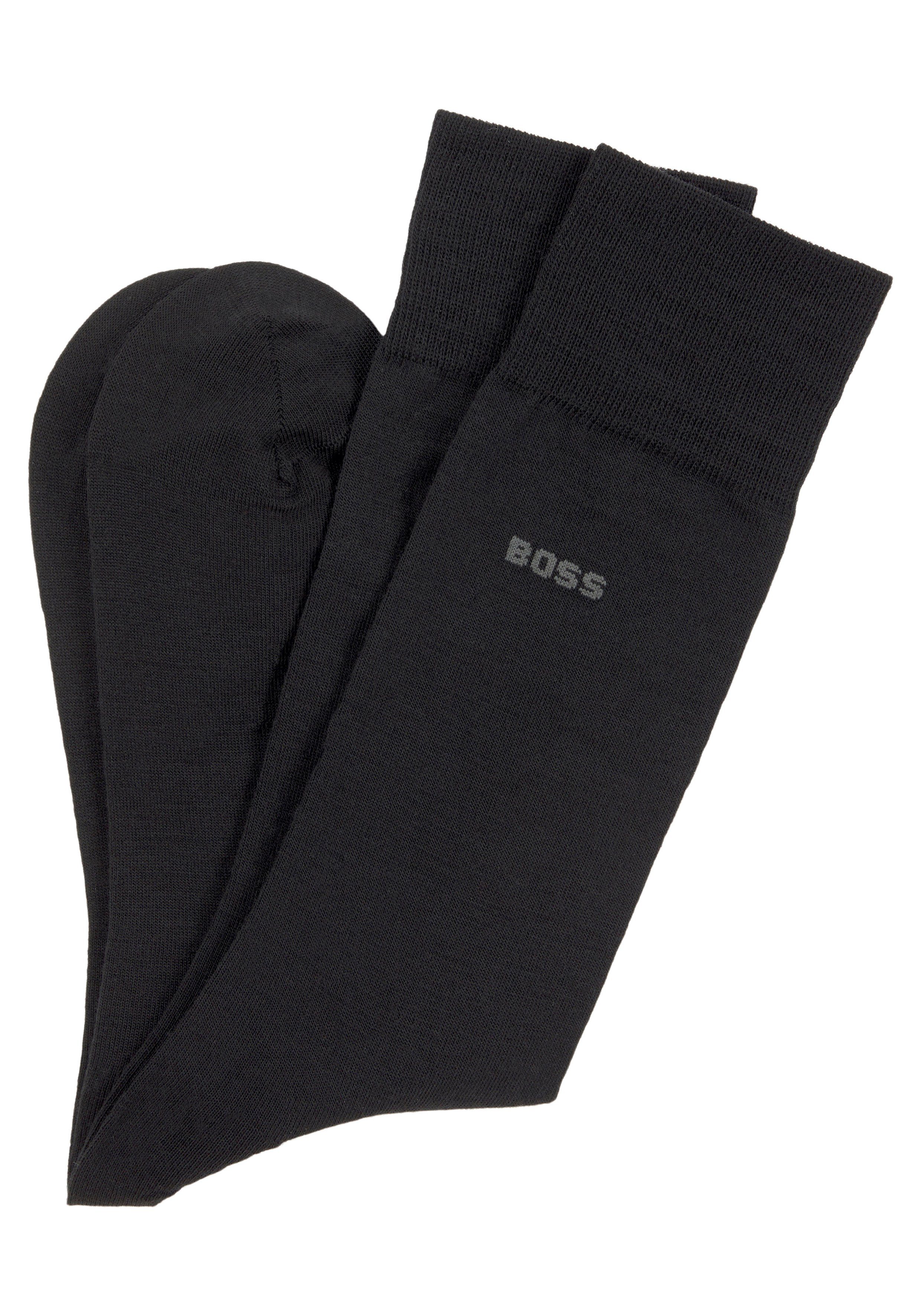 BOSS Basicsocken John RS Uni mit eingesticktem Logoschriftzug schwarz
