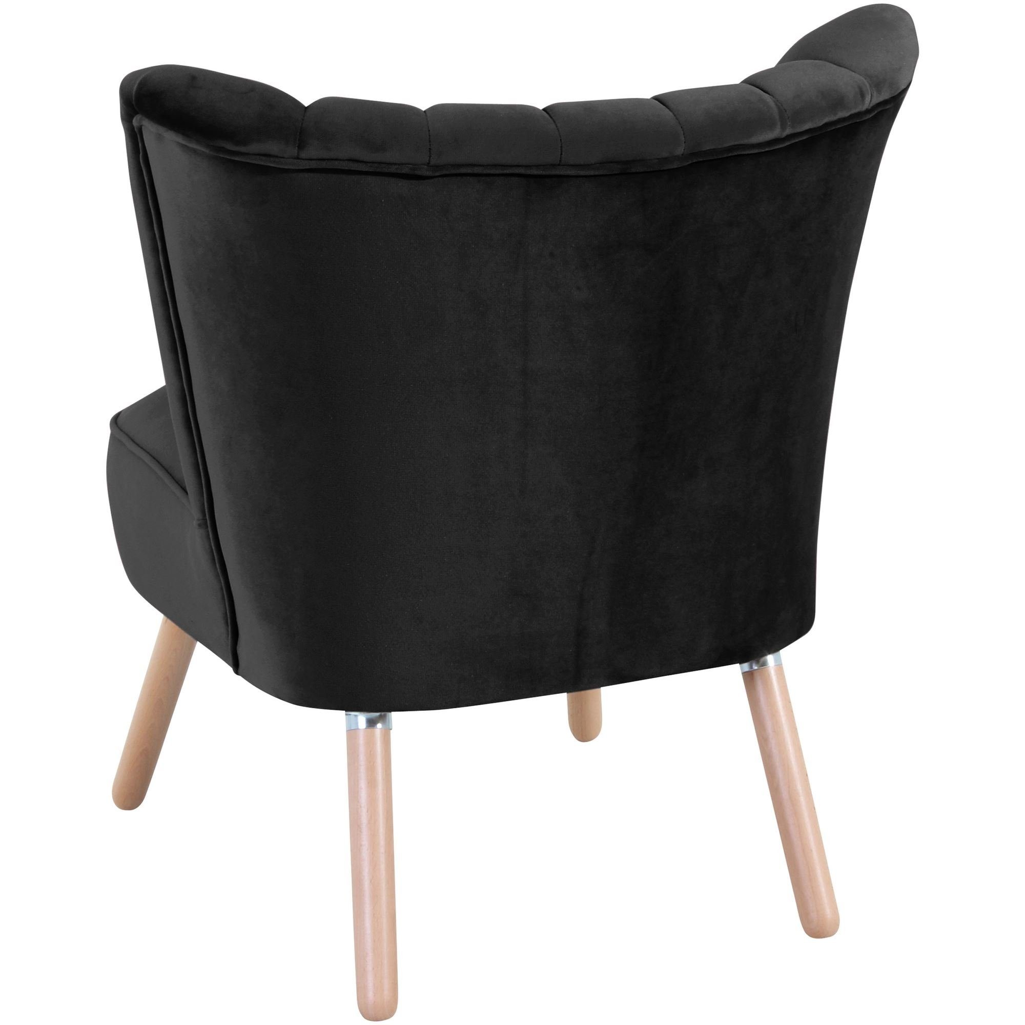 verarbeitet,bequemer Sessel 21112 inkl. Kadisha hochwertig Sessel 1-St), Kostenlosem / Sitz schwarz (Sparpreis Samtvelours Versand, Bezug aufm Buche Kessel 58 natur