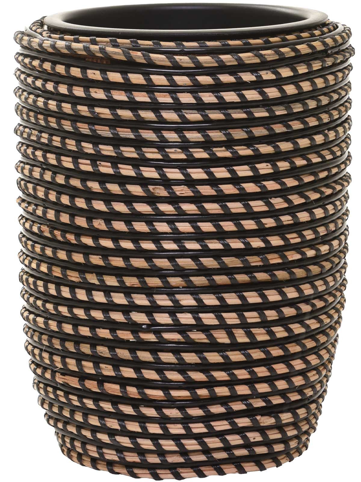 VIVANNO Blumentopf Rattan MACETA Rund - Umbra Geflochten (1 St), 24x32 cm