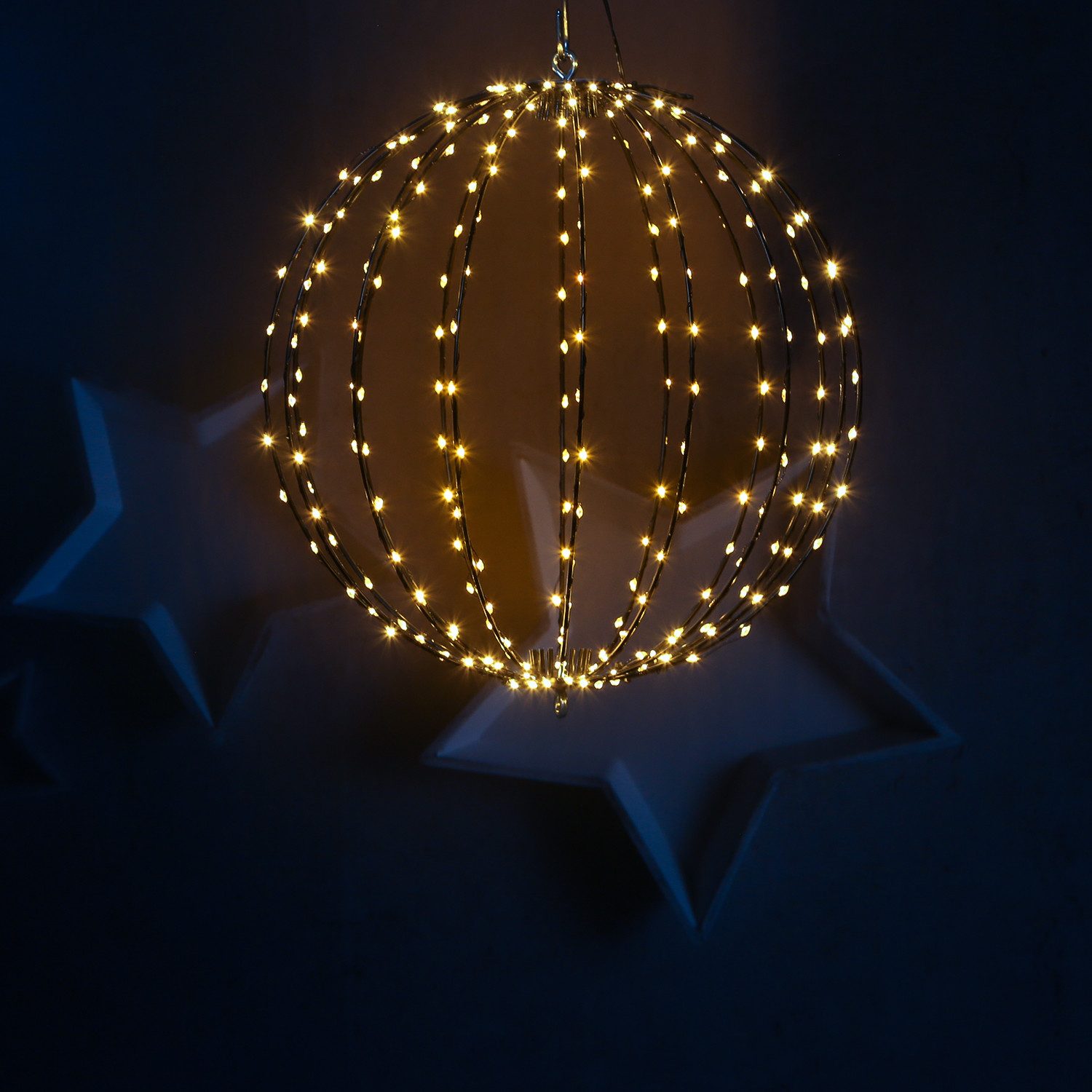 MARELIDA LED Kugelleuchte Drahtkugel Leuchtkugel faltbar günstig online kaufen