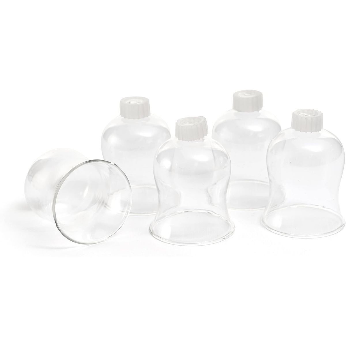 Novaliv LED Dekolicht 10716-5xStuck, 5X Teelichtaufsatz klar 8 cm Glasaufsatz für Kerzenleuchter Kerzenstän