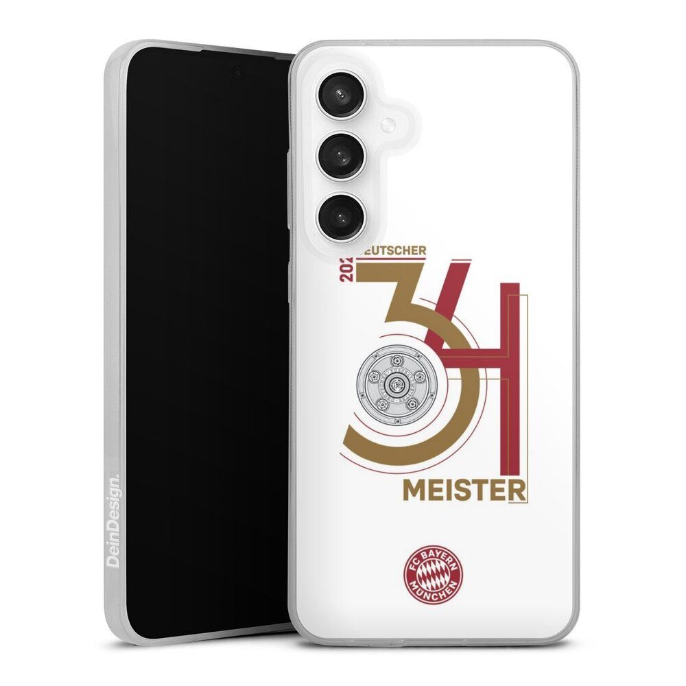 DeinDesign Handyhülle FC Bayern München Meister Offizielles Lizenzprodukt, Samsung Galaxy S24 FE 5G Slim Case Silikon Hülle Ultra Dünn