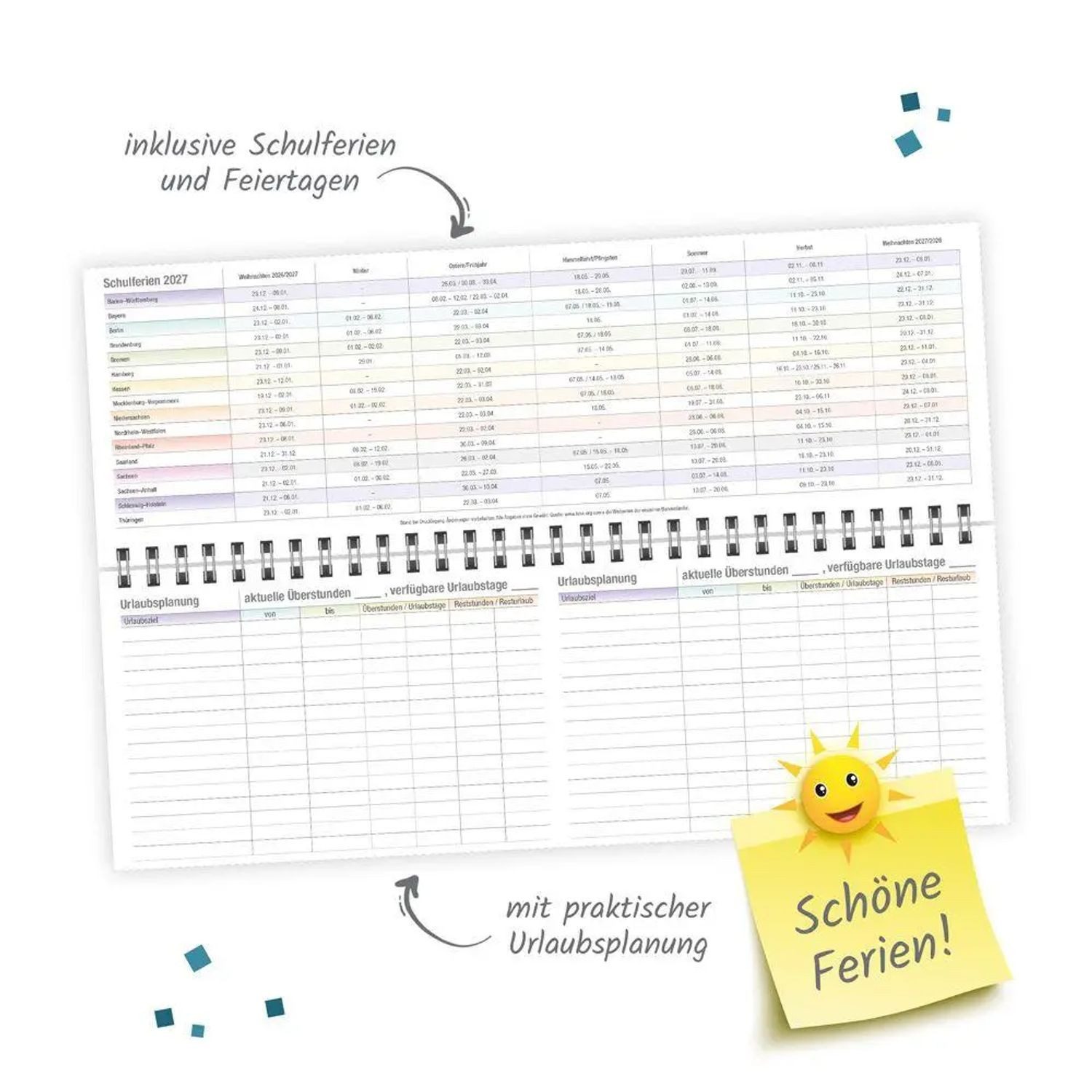 Trötsch Verlag Querkalender TRÖTSCH - Schreibtischquerkalender Timer Farben (eine Woche 2...