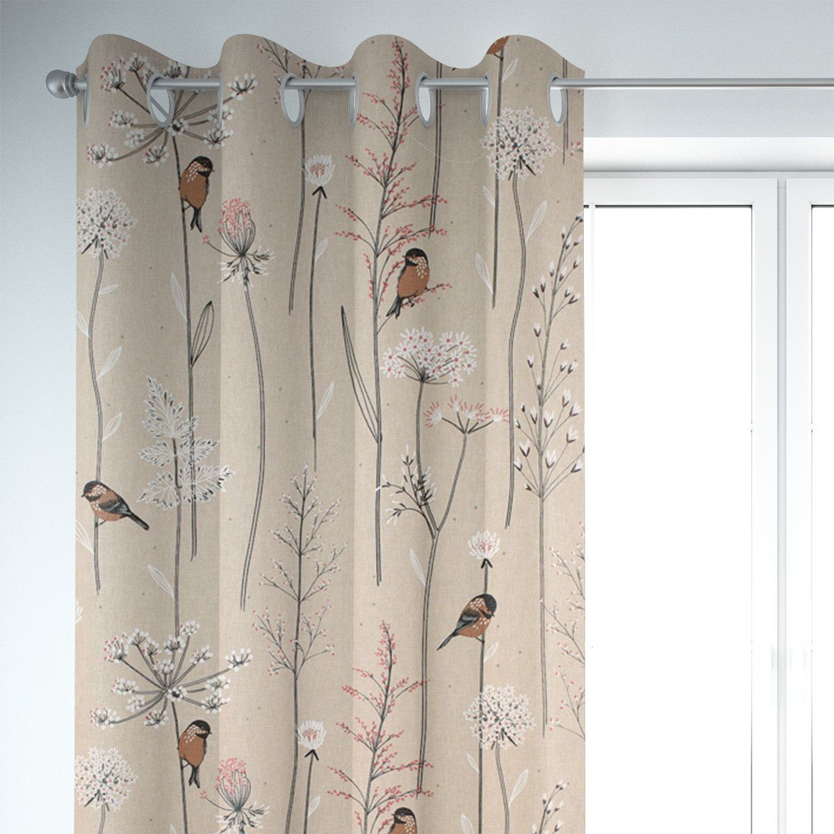 SCHÖNER LEBEN. Vorhang SCHÖNER LEBEN. Vorhang Soft Branch Blüten Gräser Vög günstig online kaufen