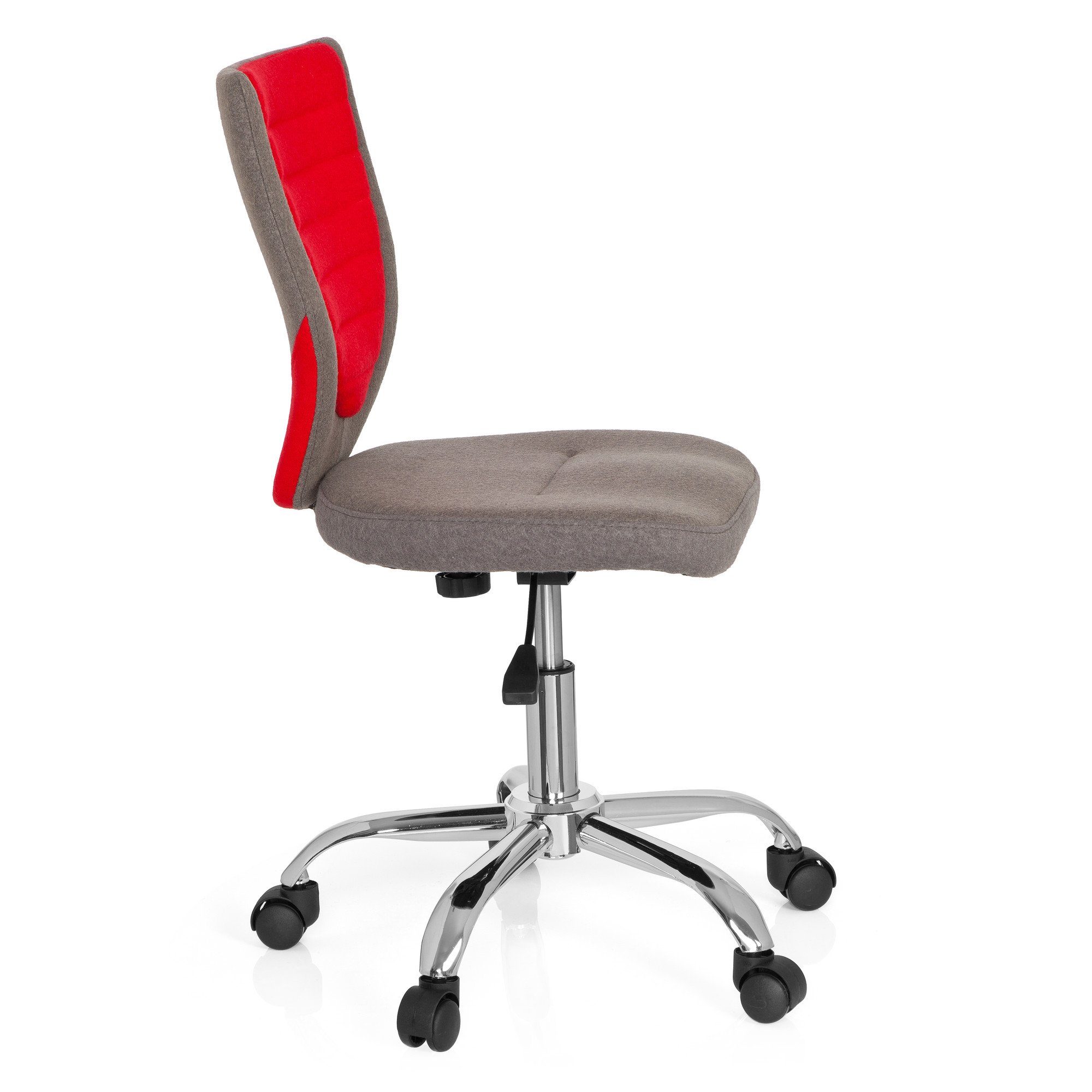 ohne COMFORT Stoff Kinderdrehstuhl St), (1 Grau/Rot ergonomisch KIDDY Drehstuhl Armlehnen OFFICE hjh mitwachsend,