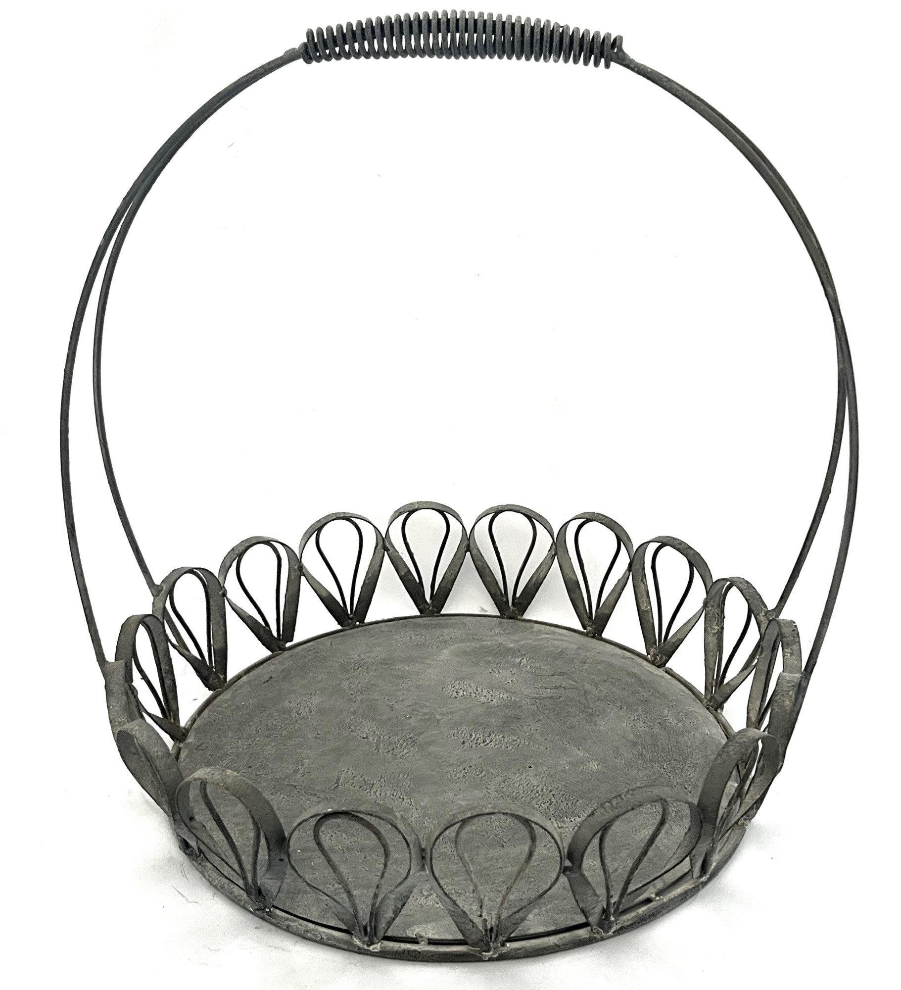 Exner GmbH Garten- & Wohnaccessoires Dekokorb Korb Deko Metall Vintage Garten Extra Groß XL 57 cm (1 St), Extra Groß