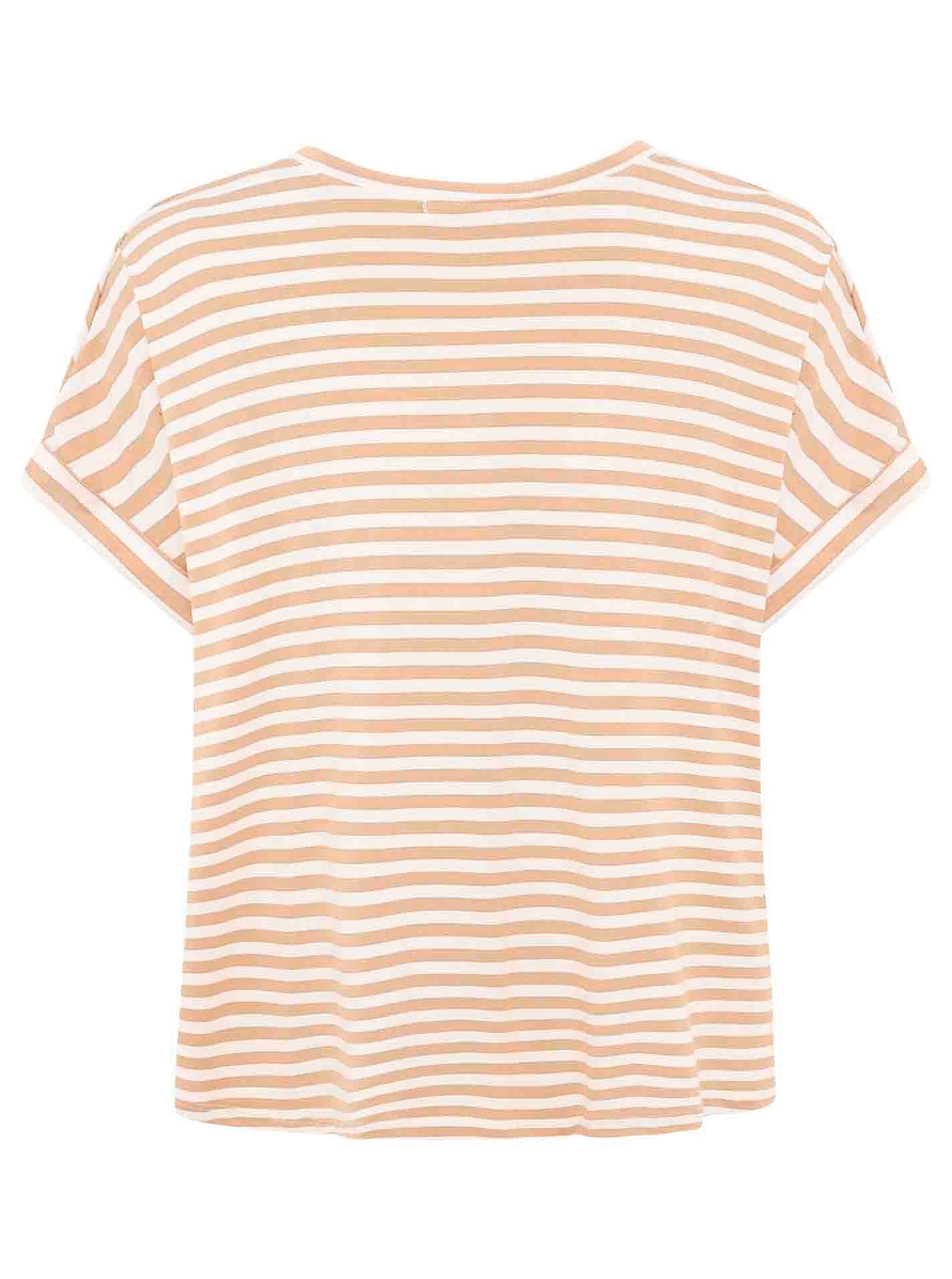 Zwillingsherz T-Shirt "Maritime Streifen" One Size, Kurzarm, V-Ausschnitt, gestreift, Loose Fit – Bild 4 von 5