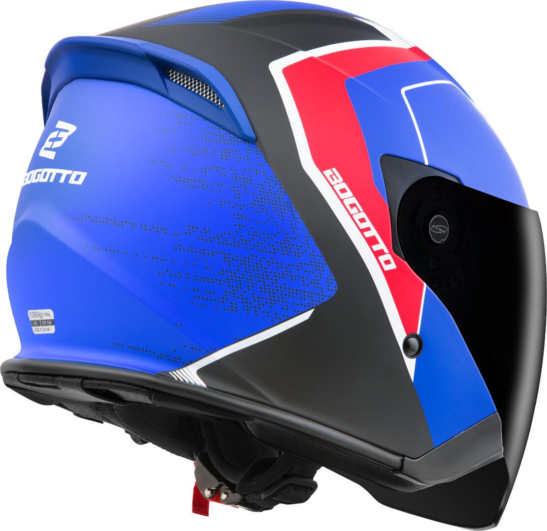 Bogotto Motorradhelm H586 BT Illus Bluetooth Jethelm, integriertes Kommunikationssystem,geeignet für Brillenträger,hera