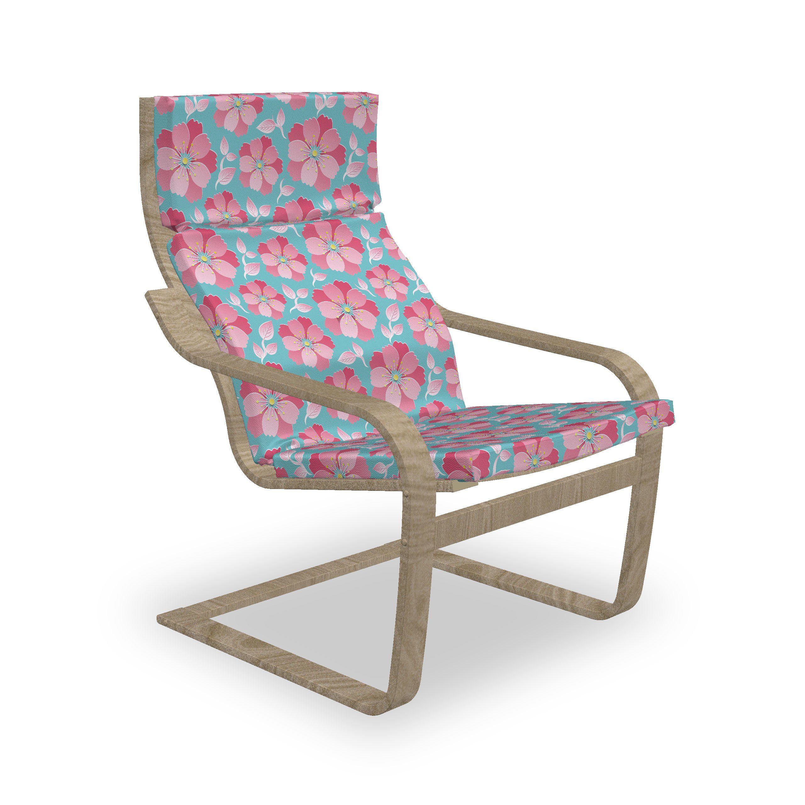 Abakuhaus Stuhlkissen Sitzkissen mit Stuhlkissen mit Hakenschlaufe und Reißverschluss, Blau Und Pink Zusammenfassung Petals