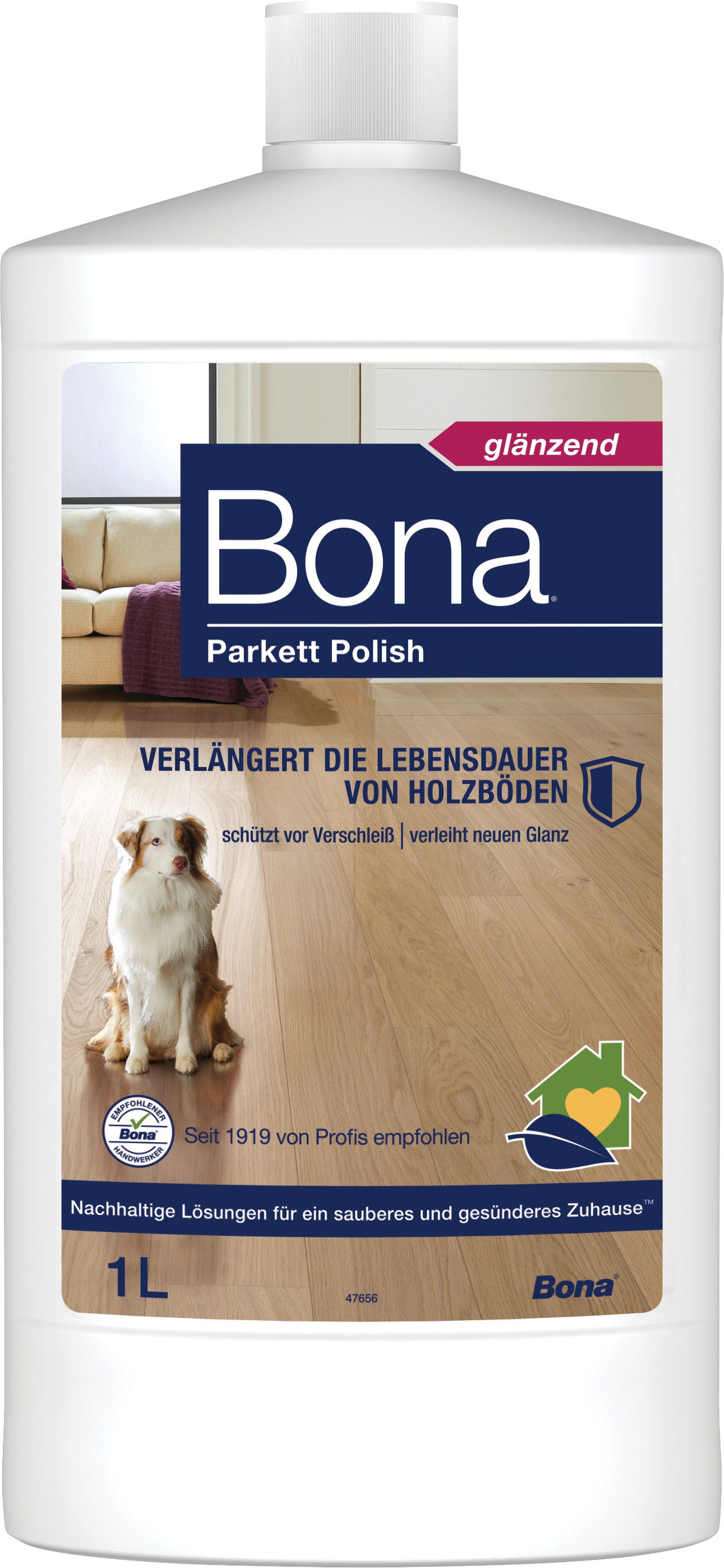 Bona Parkett Polish Bodenpflegemittel, Schutzschicht füllt Mikrokratzer auf