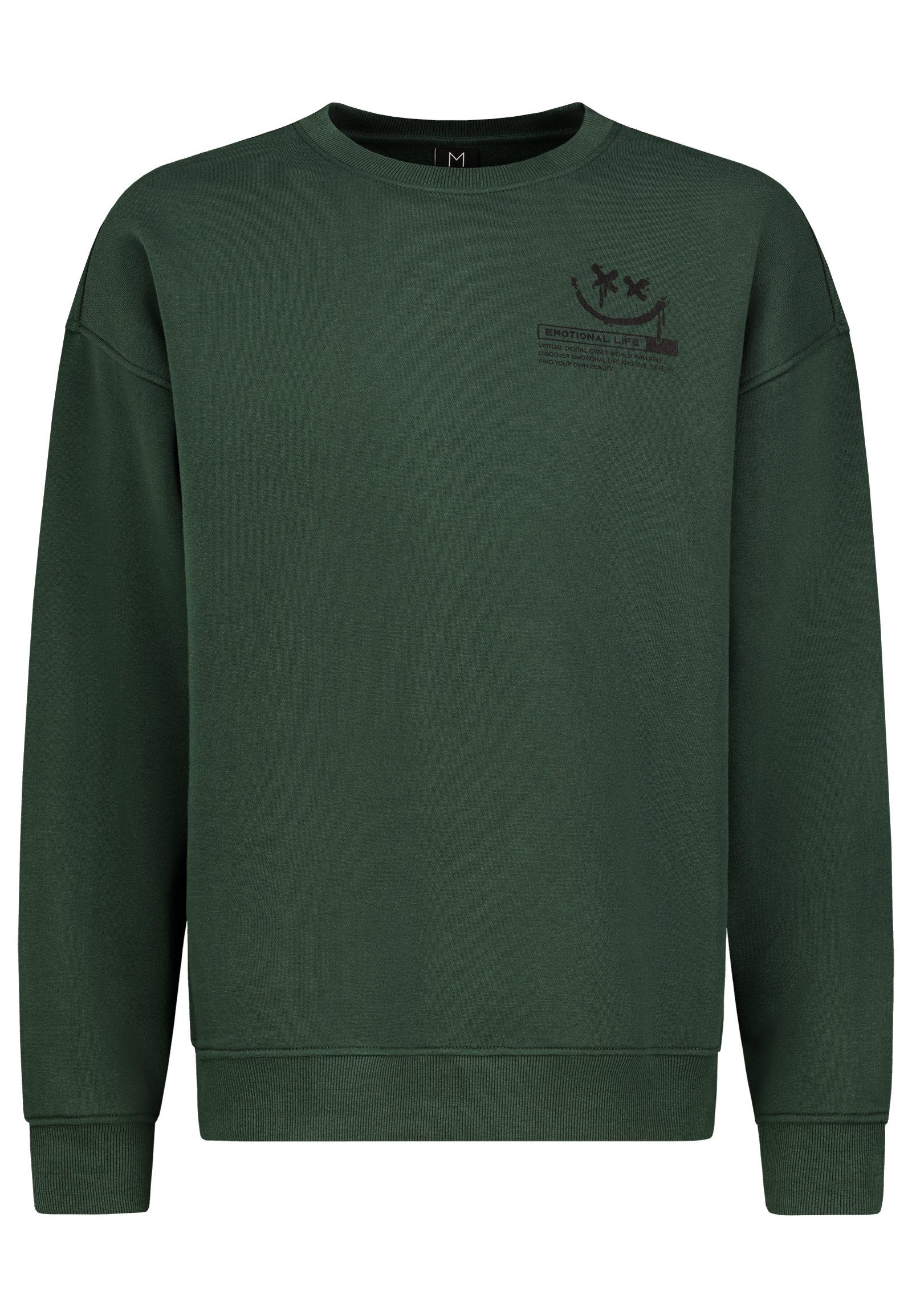 Sweatshirt dark-green Sweatshirt SUBLEVEL mit Rückenaufdruck