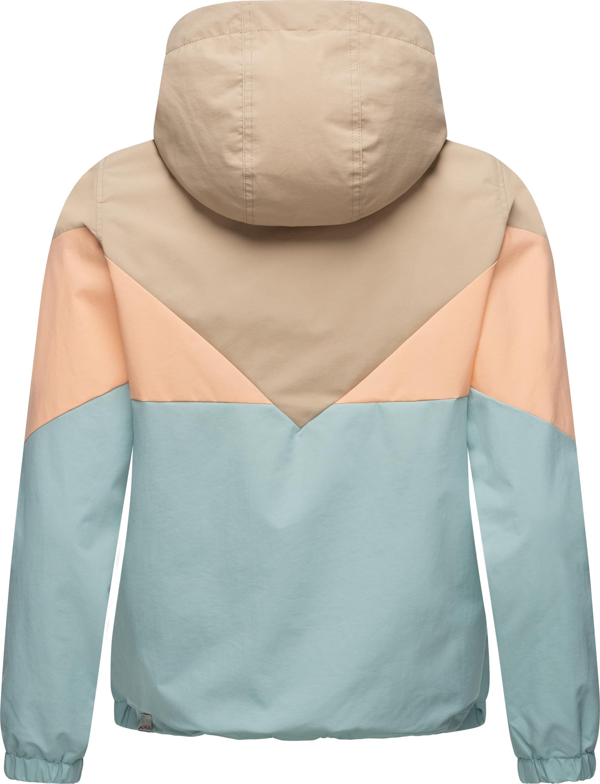 Ragwear Funktionsjacke Rochele wasserdichte Damen Übergangsjacke mit großer Kapuze