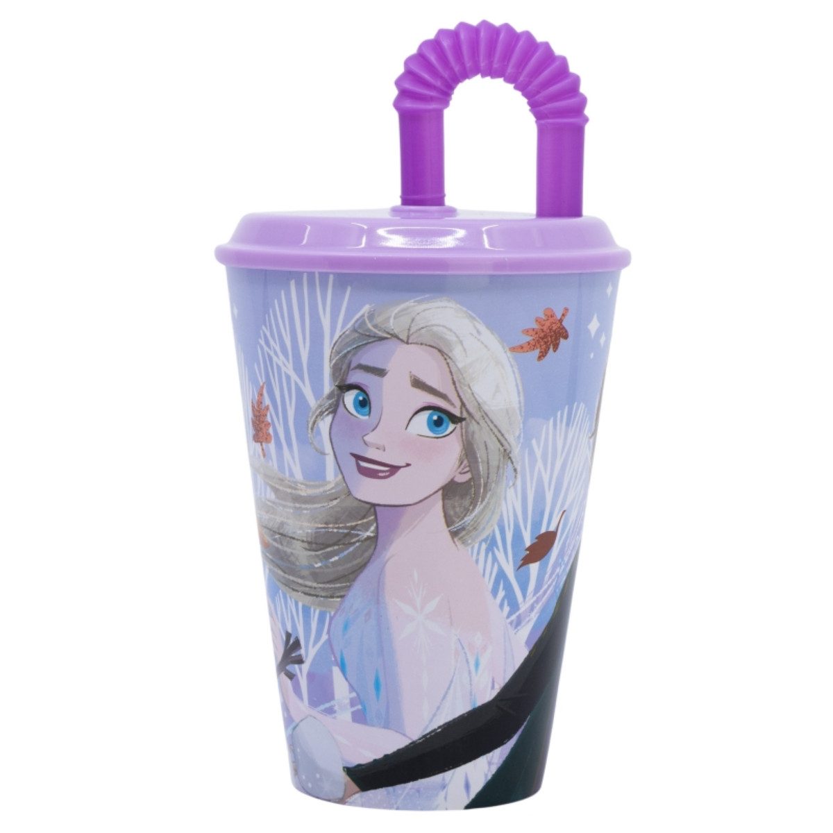 Disney Frozen Trinkflasche Trinkbecher 430 ml mit Deckel und Strohhalm