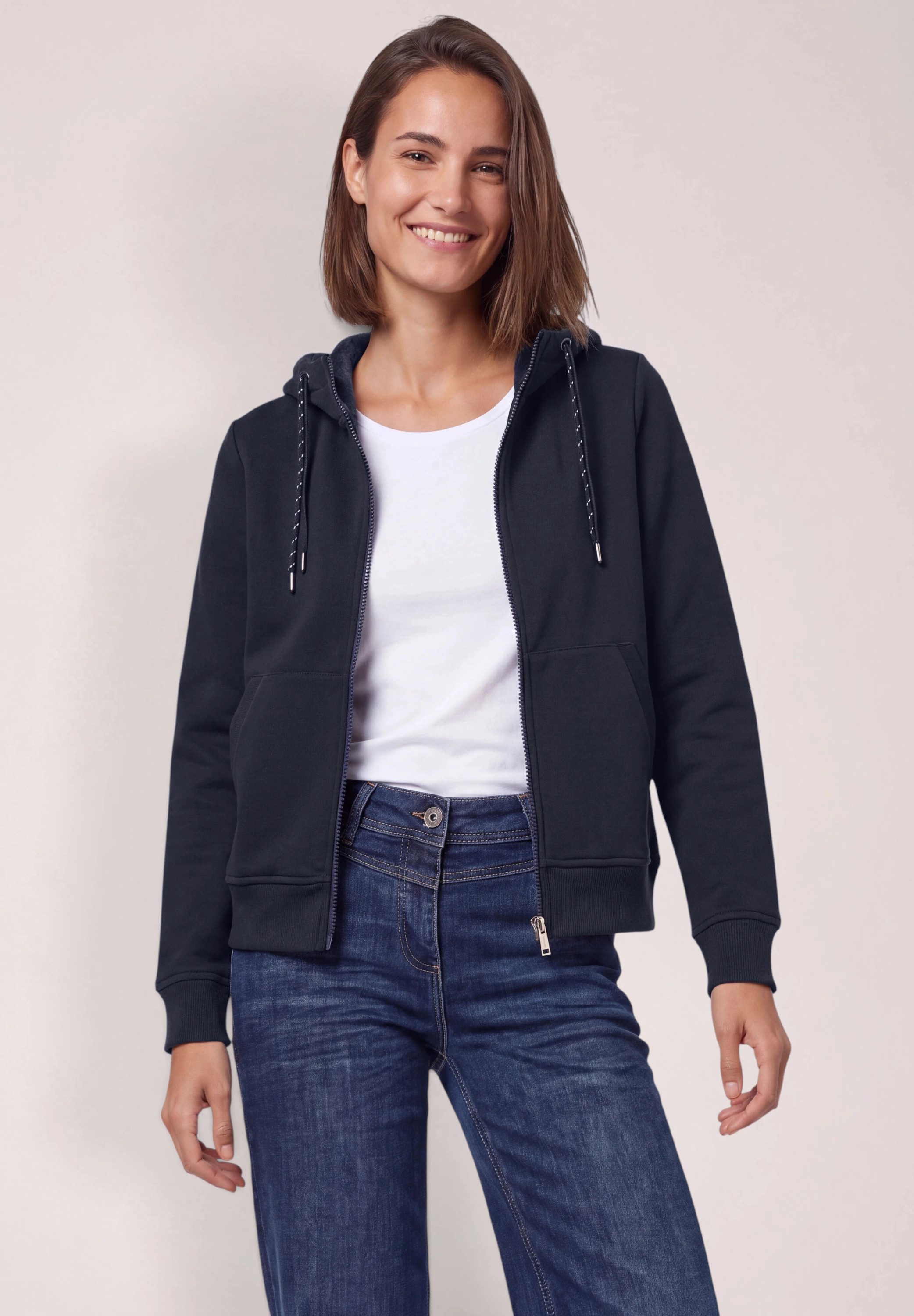 CECIL Sweatjacke in Unifarbe