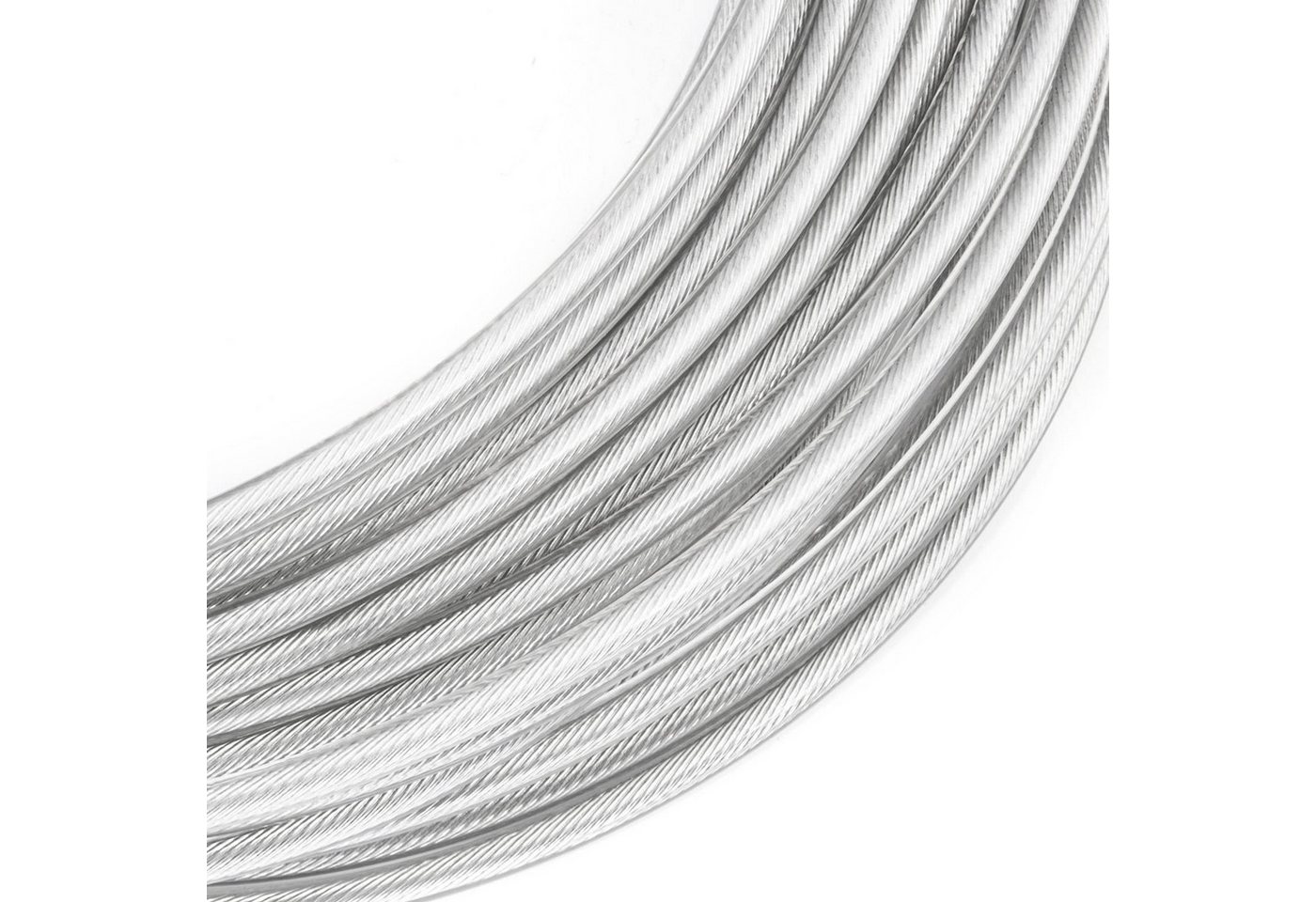 Thumbnail - DQ-PP DQ-PP STAHLSEIL in PVC, 100m, 1,5mm-7mm, 7x7 mittelweich, Spannseil Seil, Transparent, Drahtseil, Windenseil, Gard...