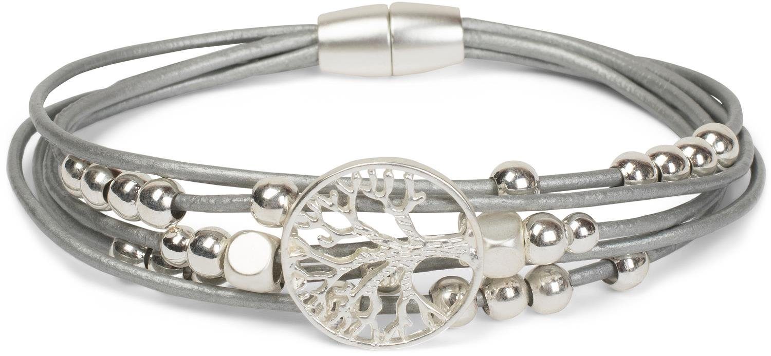 styleBREAKER Armband Armband mit Lebensbaum, Perlen und Bändern (1-tlg) günstig online kaufen