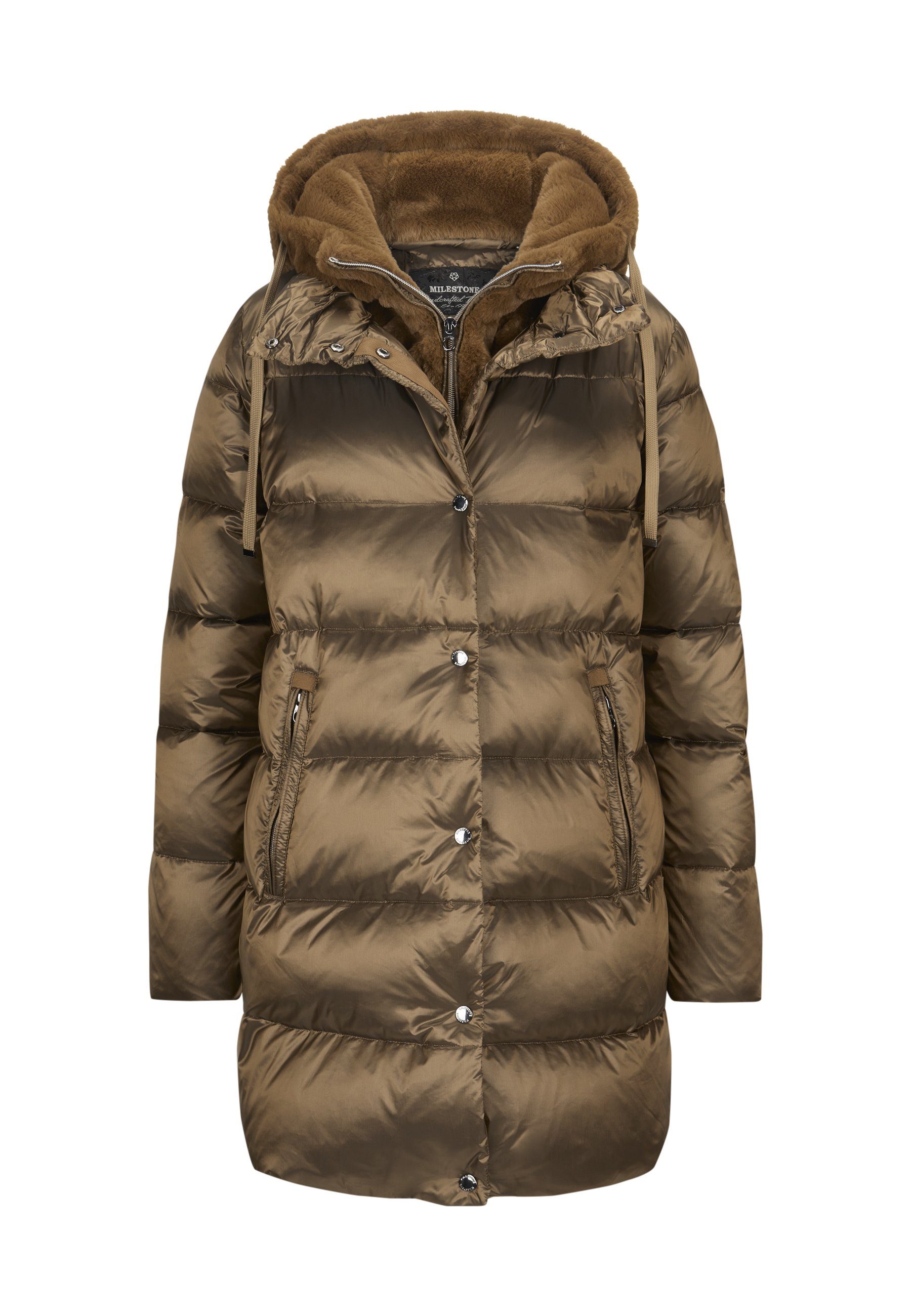 Steppmantel MSEbony Damen Steppjacke Lang Mantel gesteppt