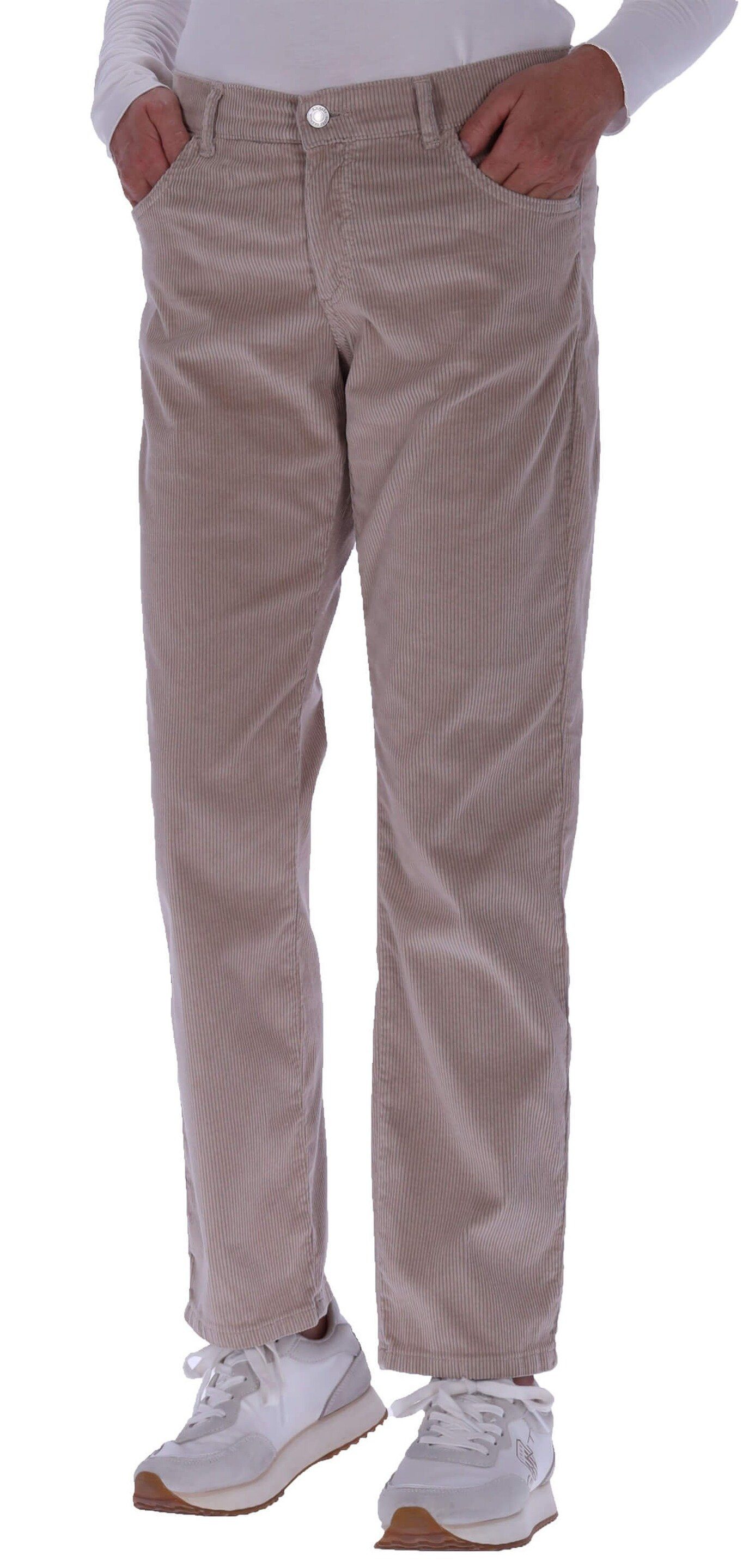 ANGELS Regular-fit-Jeans ANGELS Cord-Hose beige Straight Fit Darleen Crop