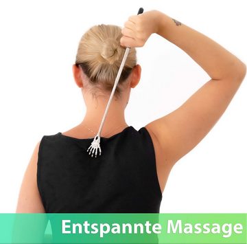 HYTIREBY Massagebürste Rückenkratzer Kratzstock Rückenmassage ausziehbar bis 58cm
